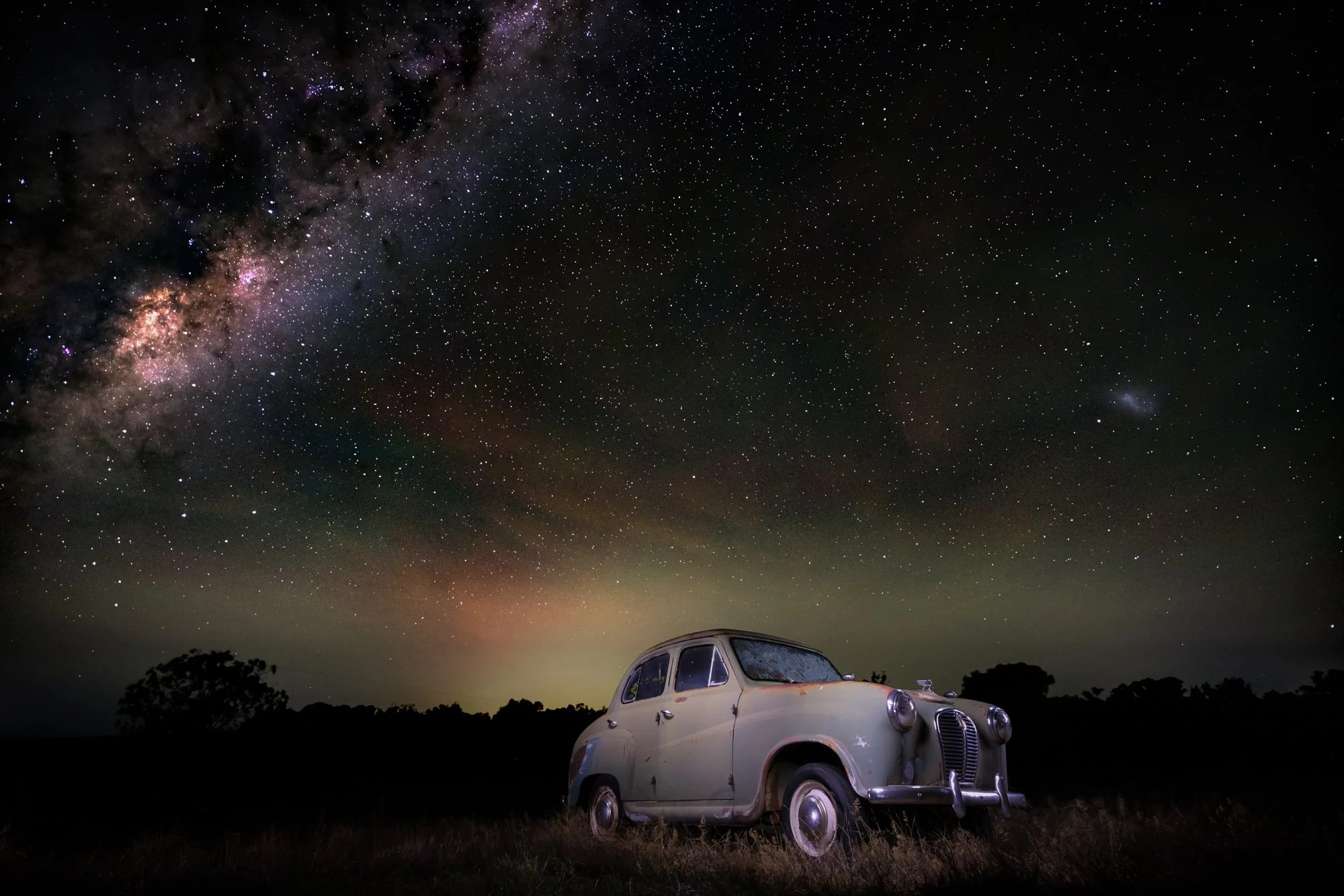Old car and the milky way, Victoria, Australia