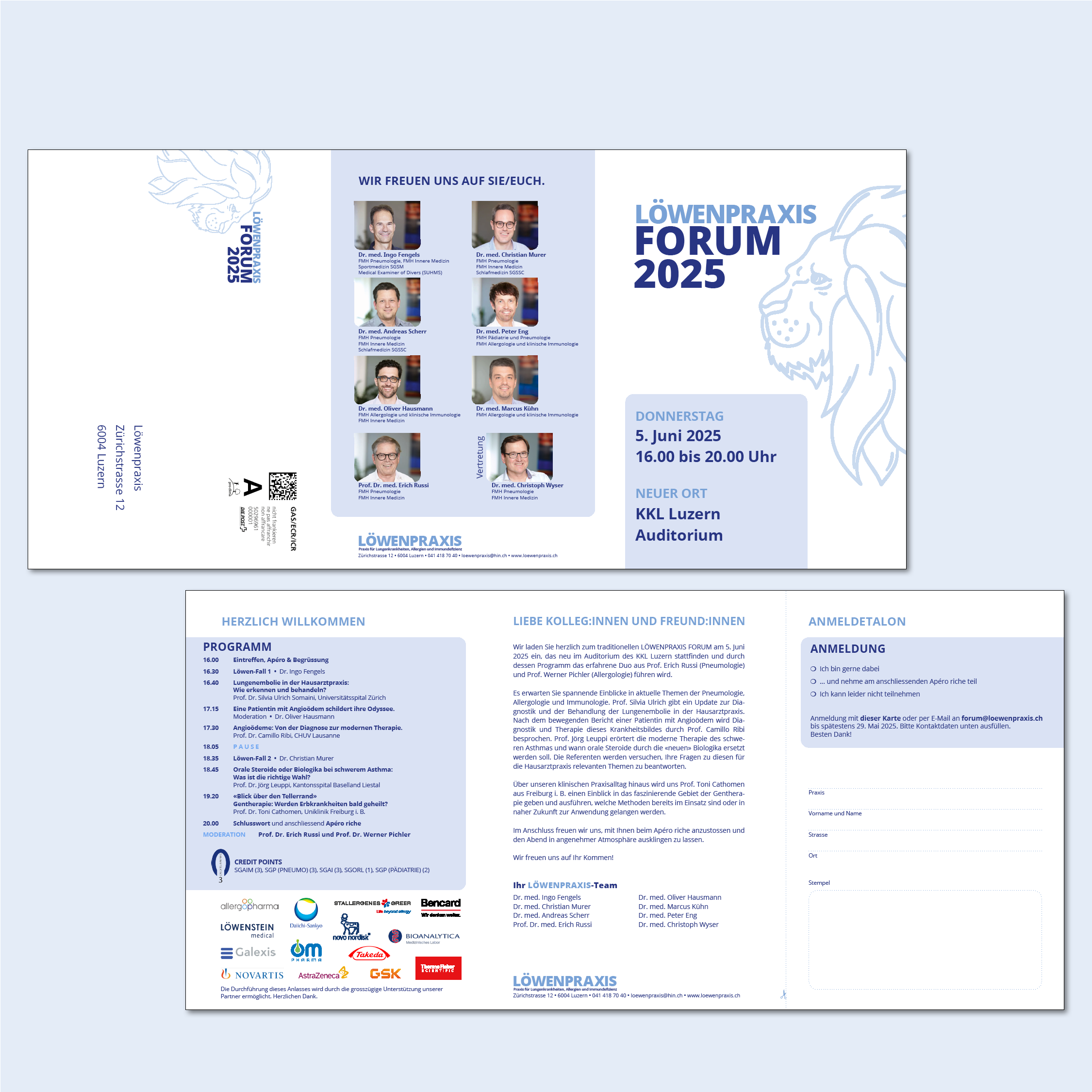 Postversand Einladungsflyer 6-seitig gefalzt