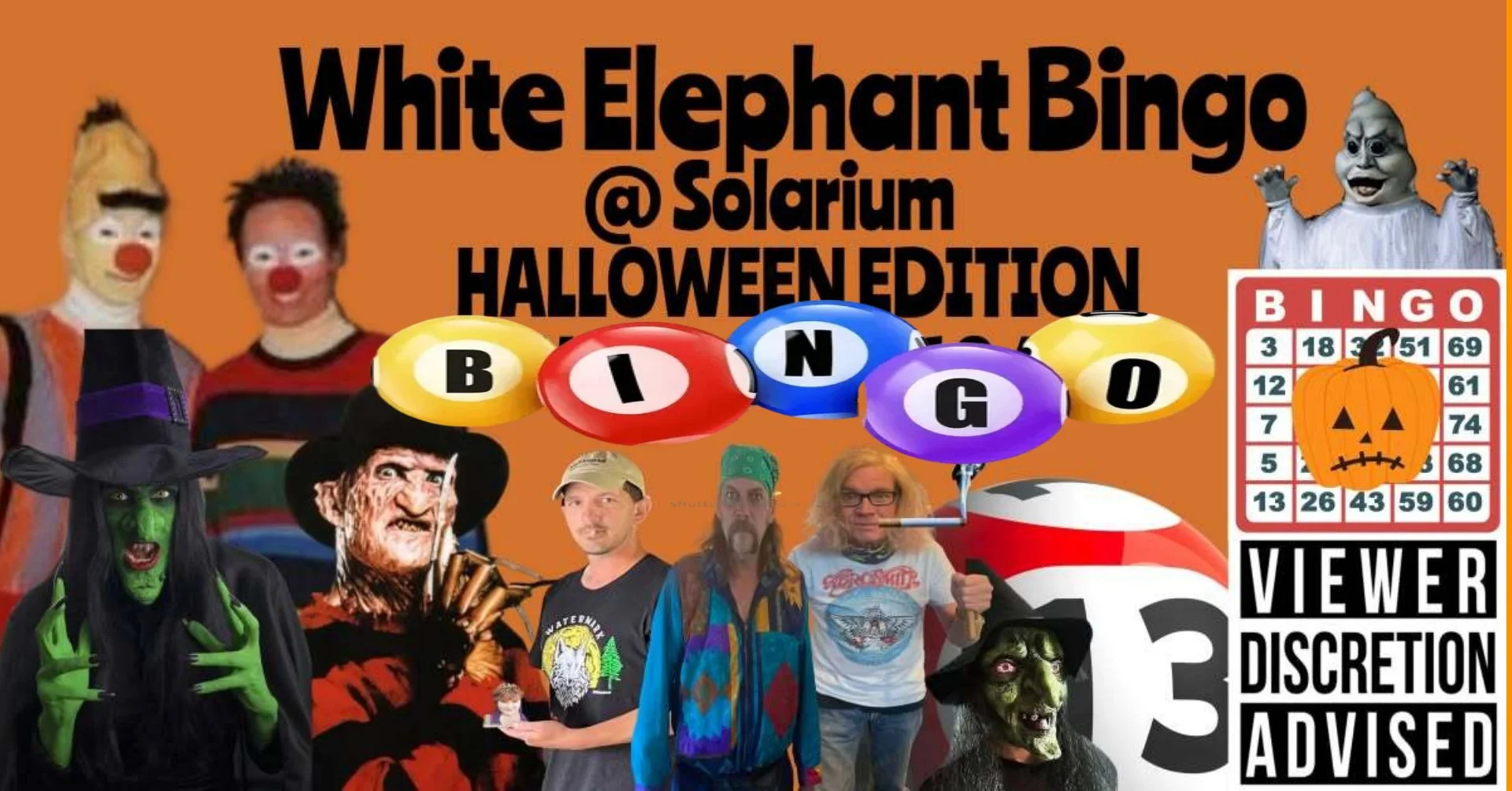 White Elephant Bingo at Solarium - Halloween Edition 