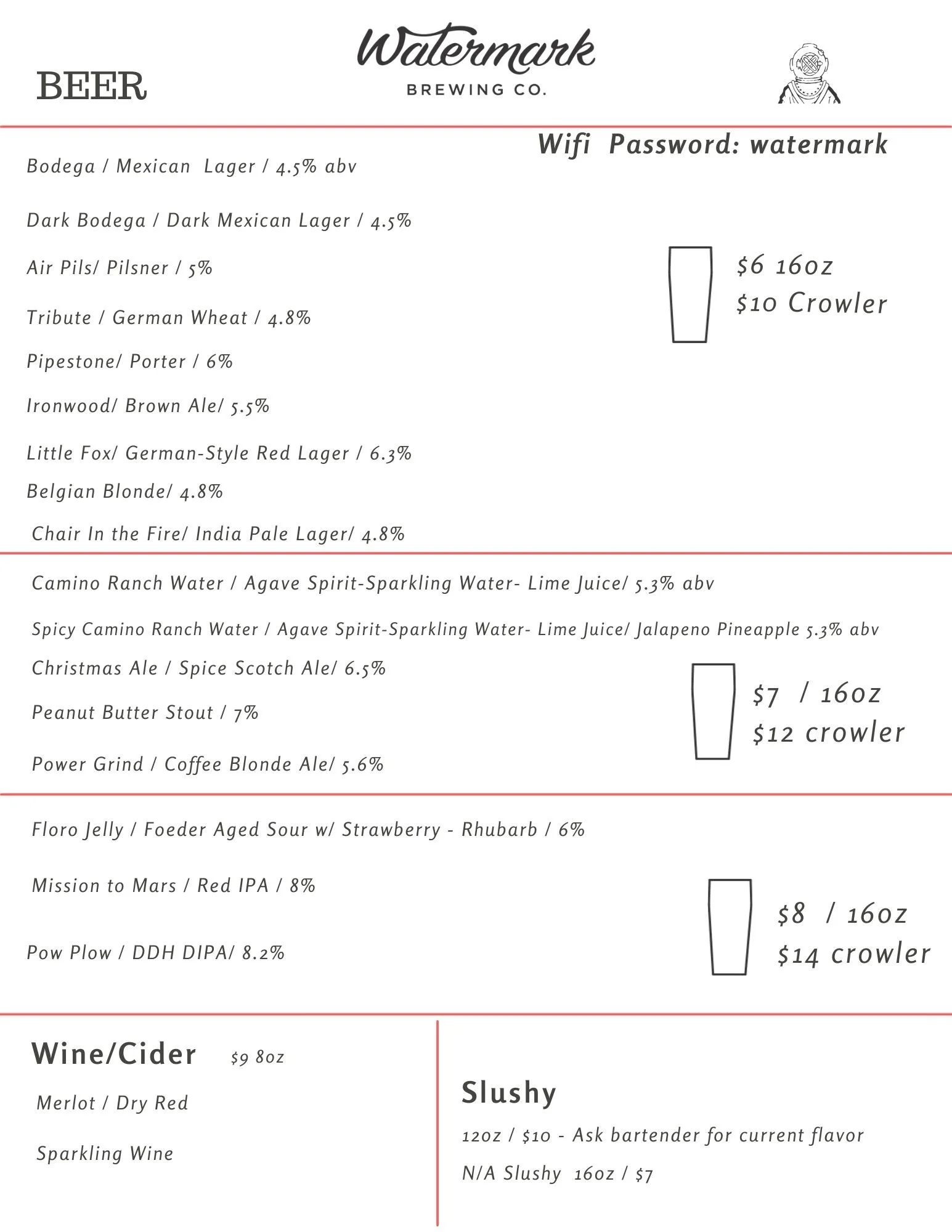 Beer — Watermark Brewing Co.