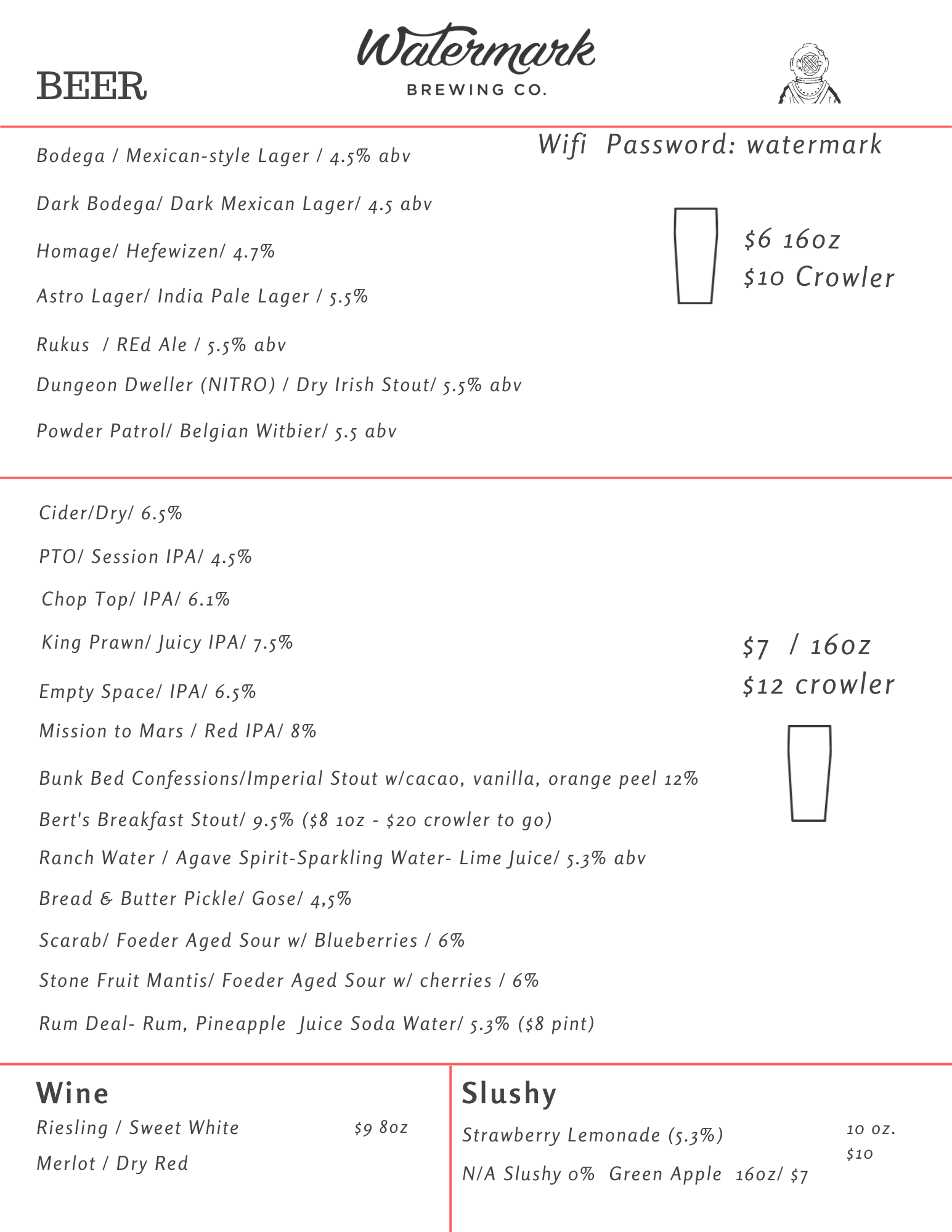 Beer — Watermark Brewing Co.