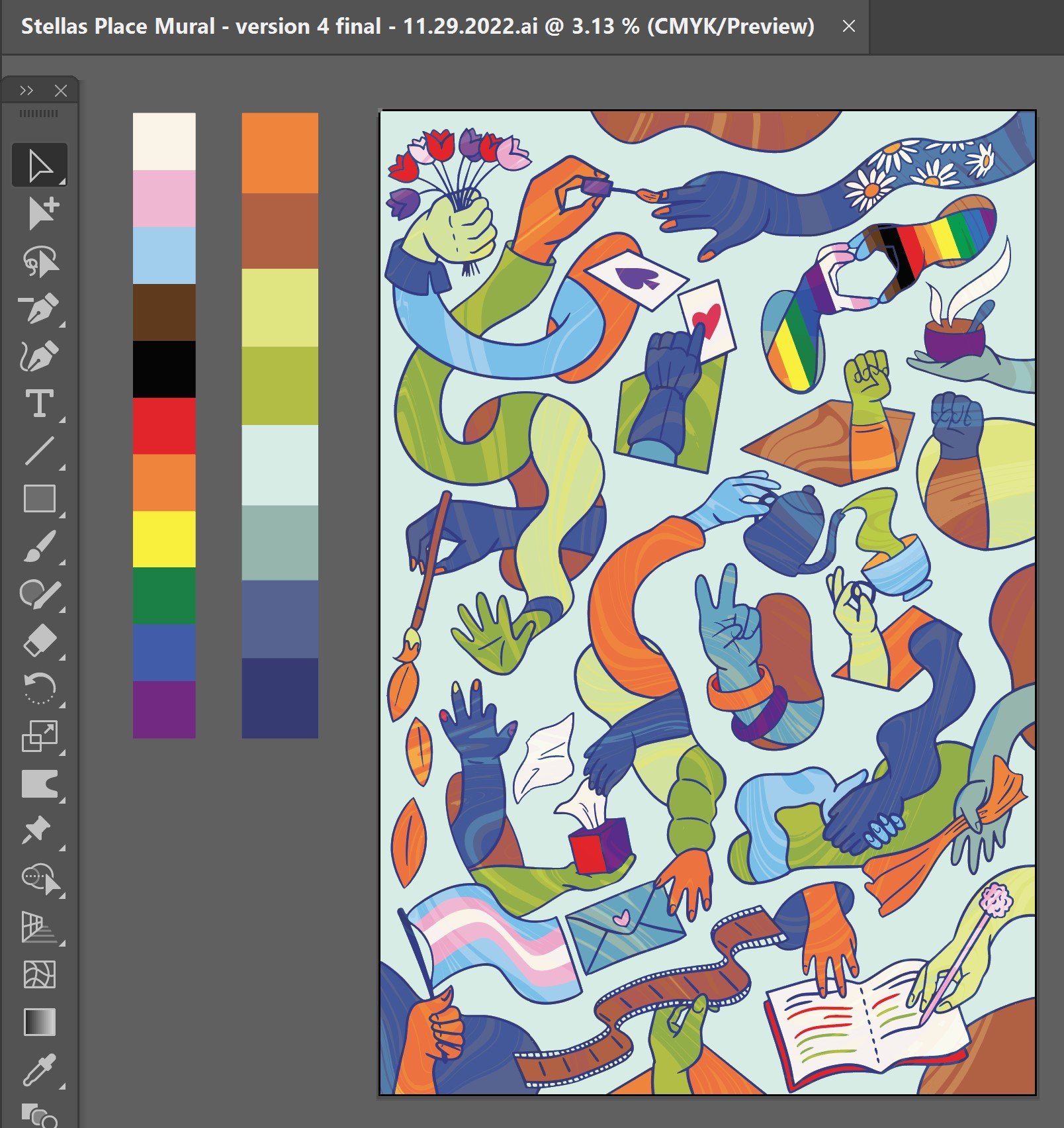 Stella's Place Mural (final production art)
