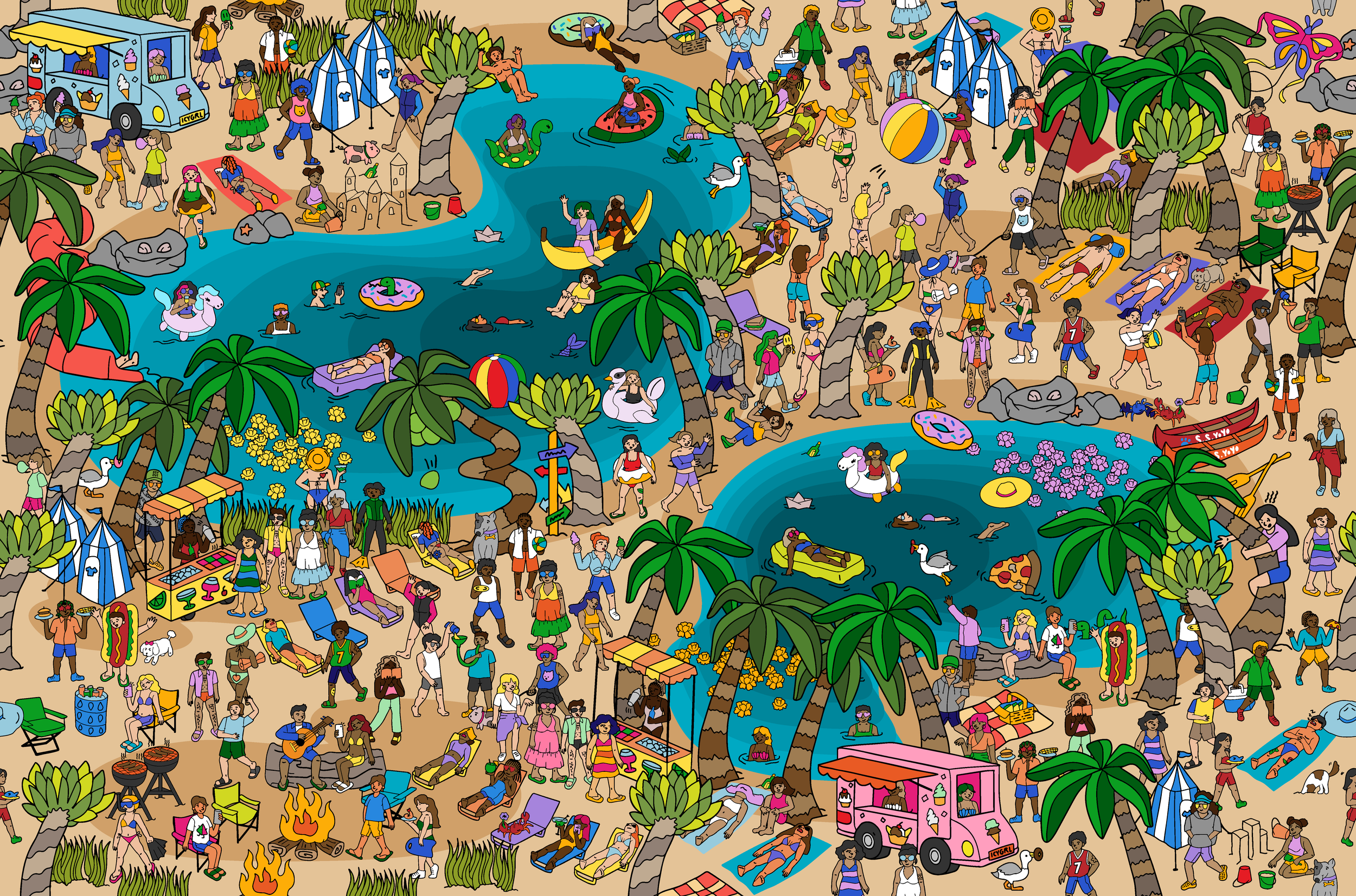 Beach Seek & Find AOP for VERSUZ