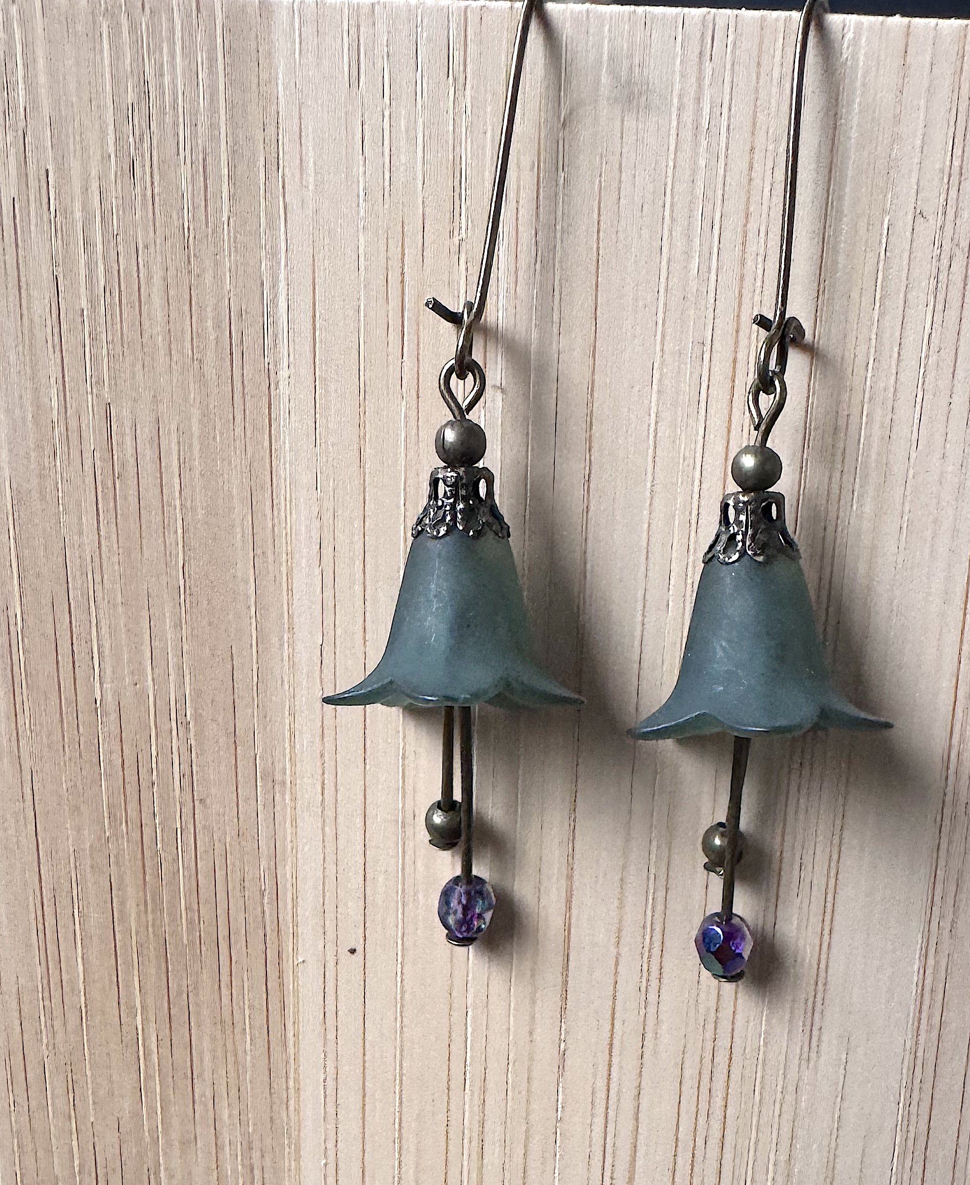 Fairy Flower Earrings- Teal and Bronze.jpg