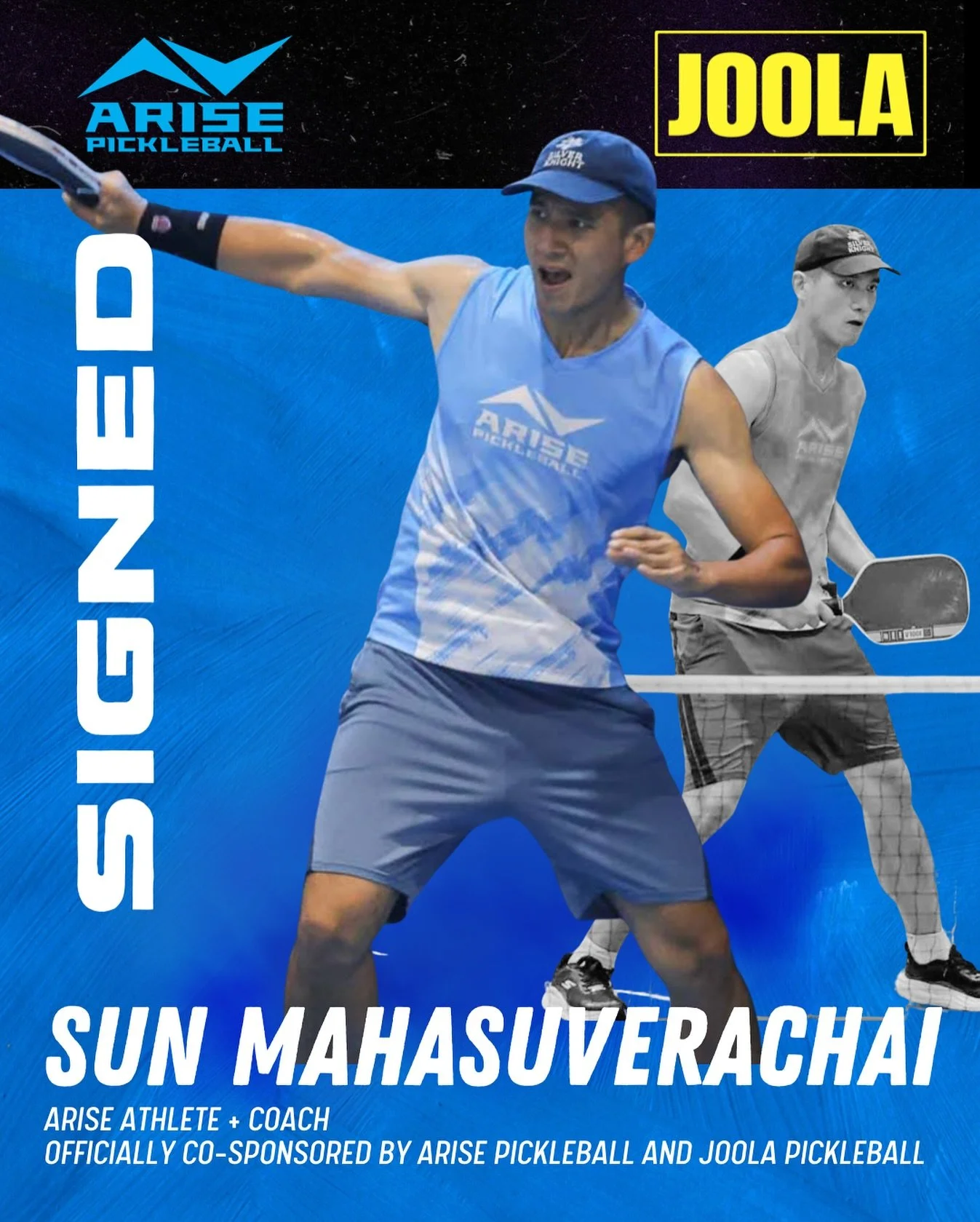 Long overdue official shout-out and announcement to welcome Sun Mahasuverachai @sonnypickleballer.1985 , an engineer, business owner, and now officially Arise Athlete + Coach, co-sponsored by Arise Pickleball and JOOLA Pickleball. 💪🎾

With a strong