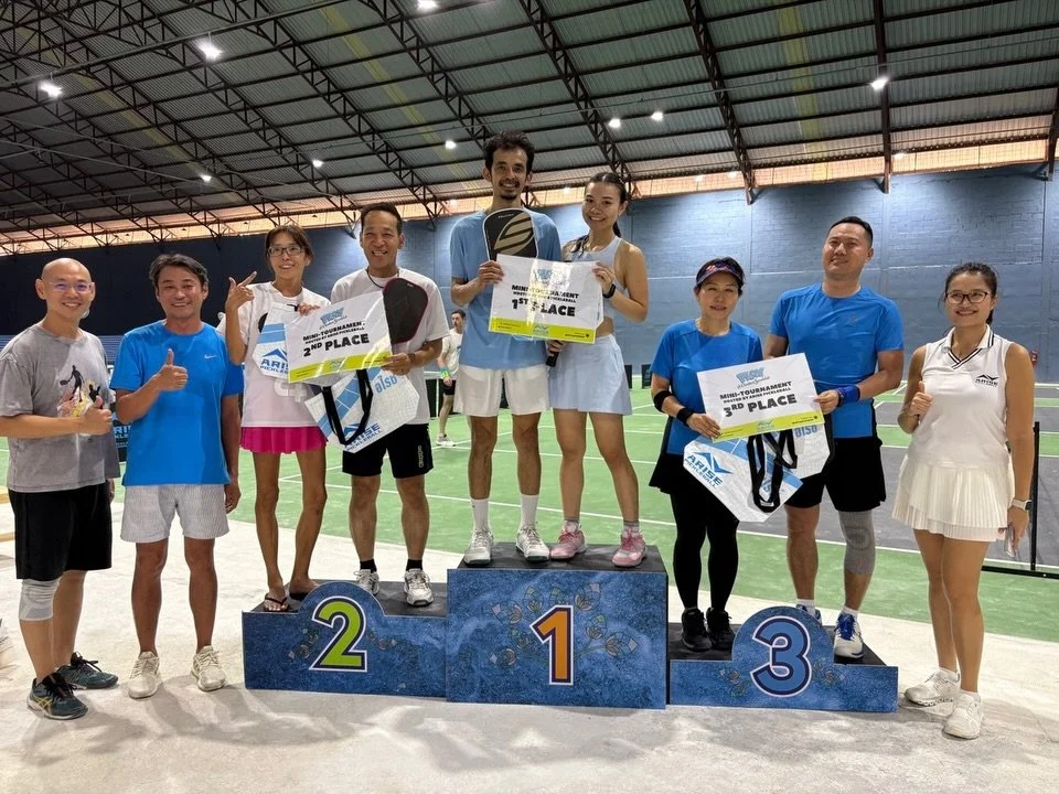 Congrats to the winners of today&rsquo;s mini-tournament at Play @ Social Club Chonburi!! 🎉🎉🎉Thanks all for joining. More photos will be posted soon. 

#arisepickleball #minitournament #pickleballthailand #พิคเคิลบอล