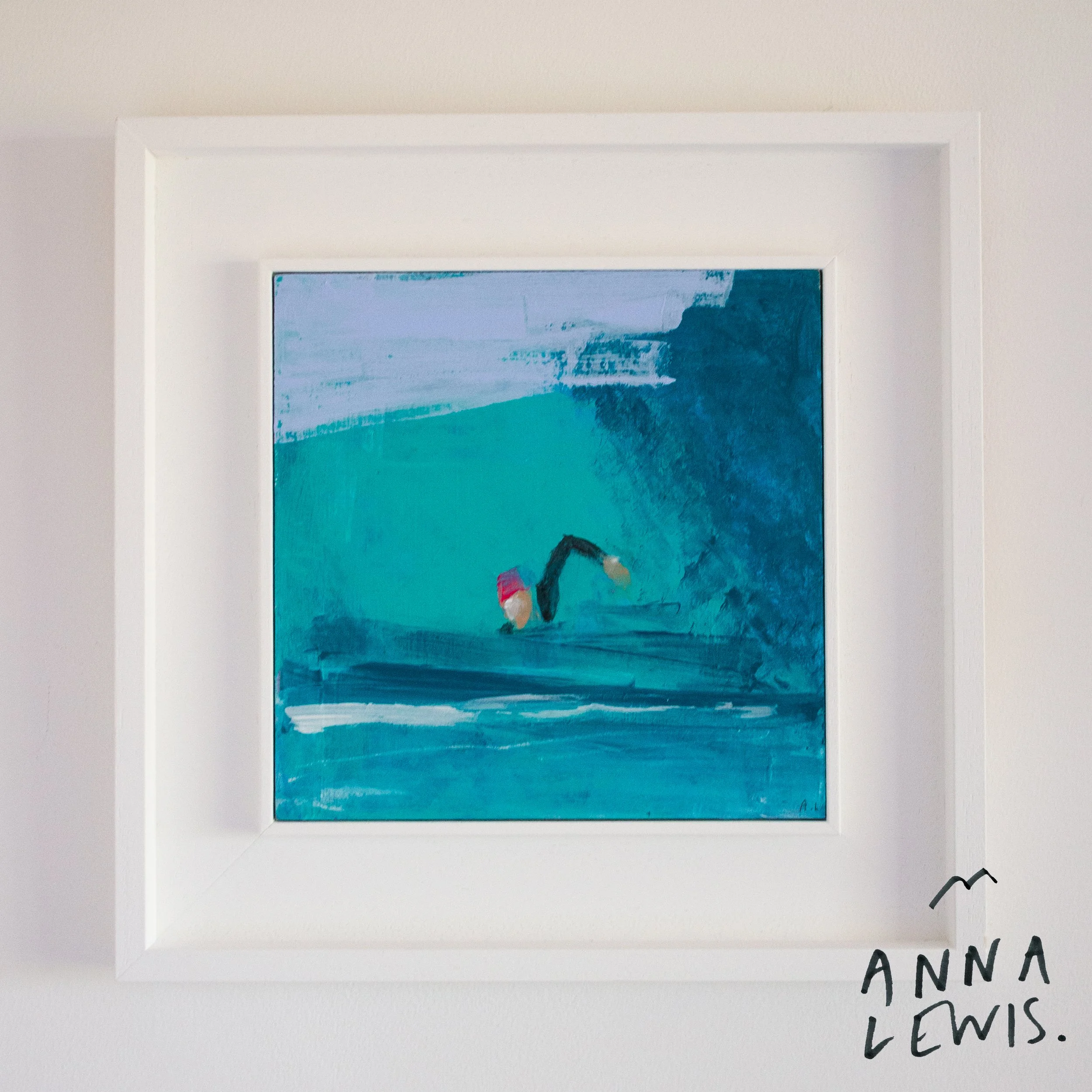 ORIGINAL PAINTING - Sea Swimmer in the Waves