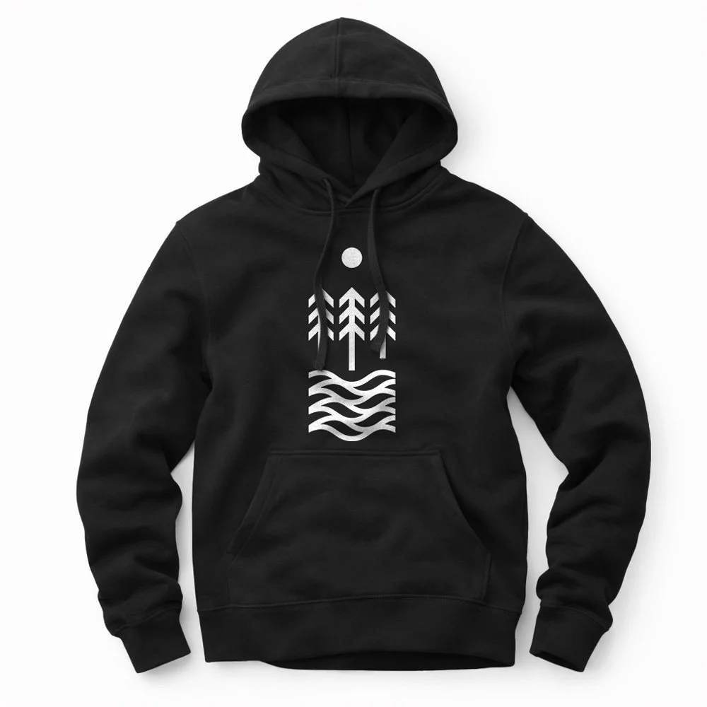 Moon Forest River Midweight Pullover Hoodie