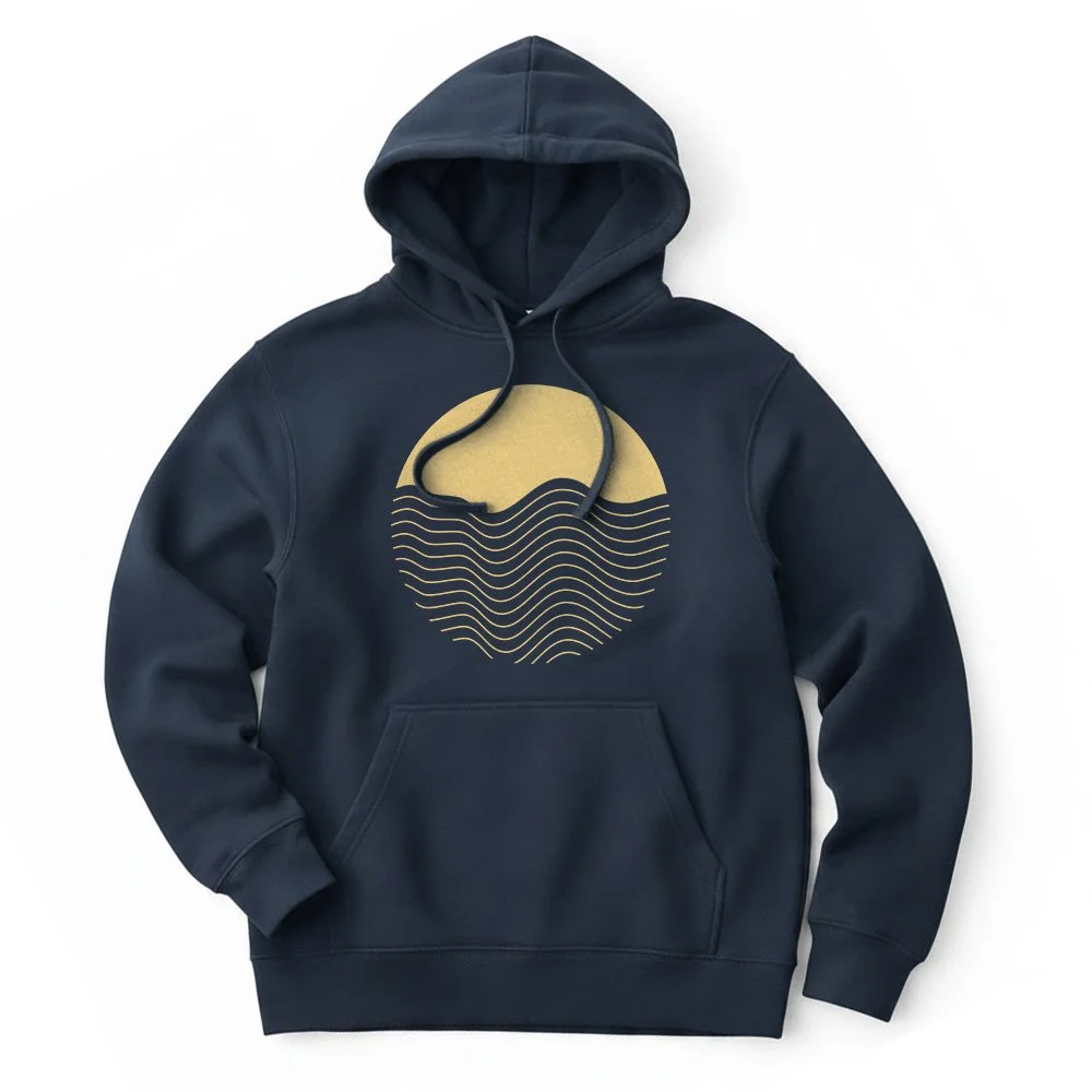 Oceanic Ripples Midweight Pullover Hoodie