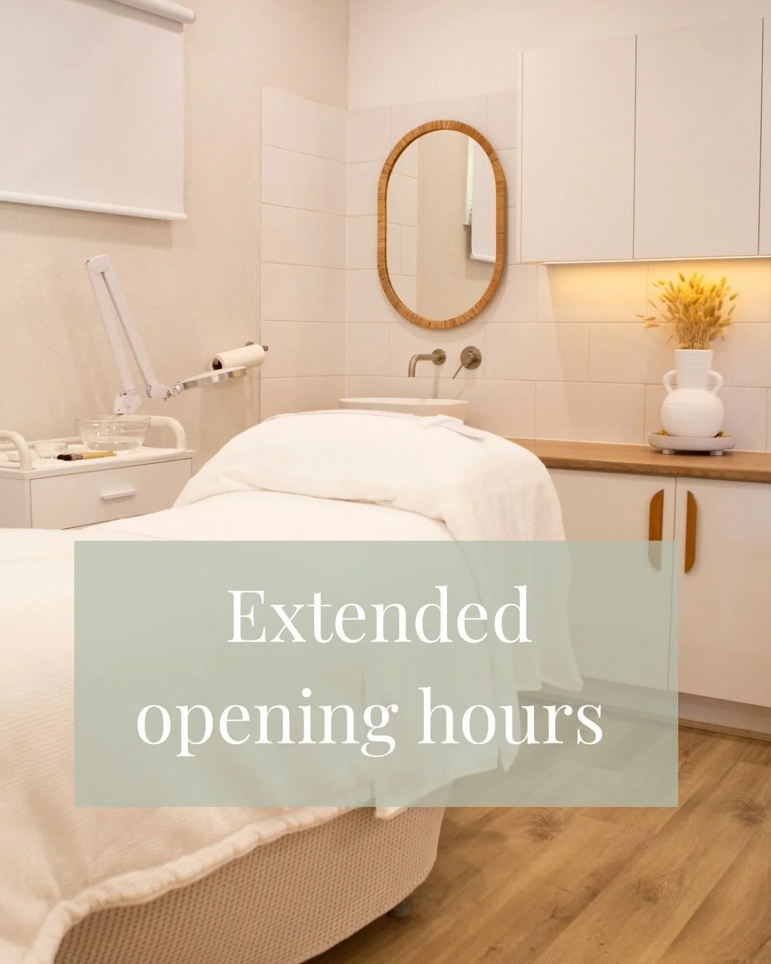We have extended our opening hours to accomodate more evening availability! ⁣
⁣
Kate will be here on Mondays until 7pm to cater to your skin and beauty needs. Use promo code 20OFFWITHKATE to receive 20% off your booking with her. Code is available un