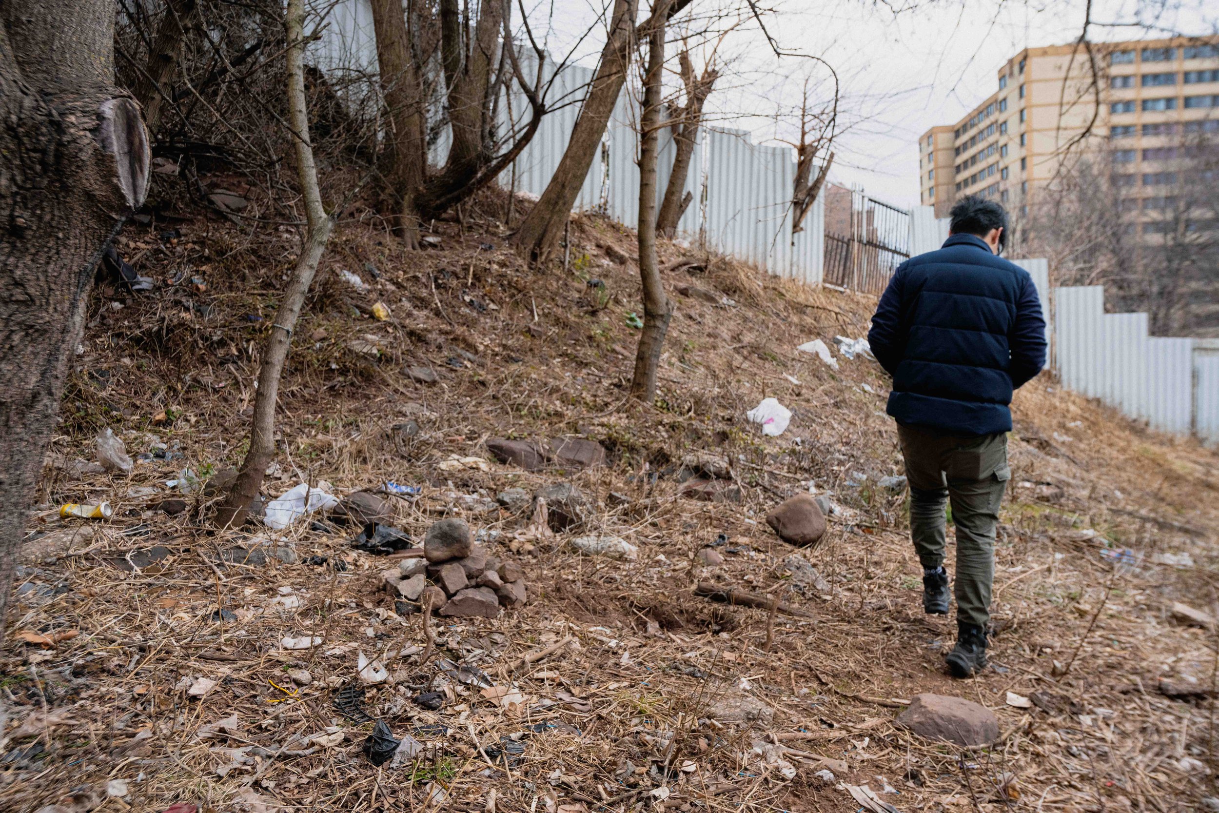 Eason Wu has been feeding the cats in Newark for over eight years and was passing by a grave he made for a cat mom who was killed during pit bull ring training. 2025.03