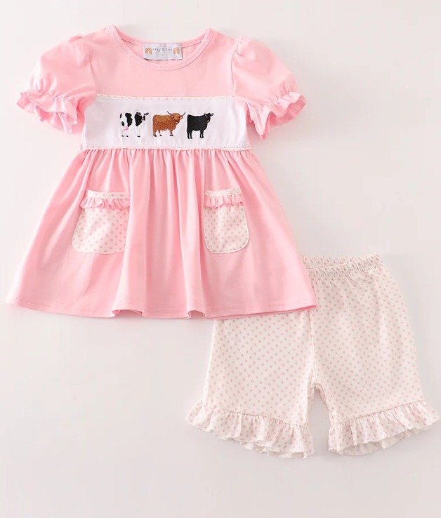 Pink Cow Short Set