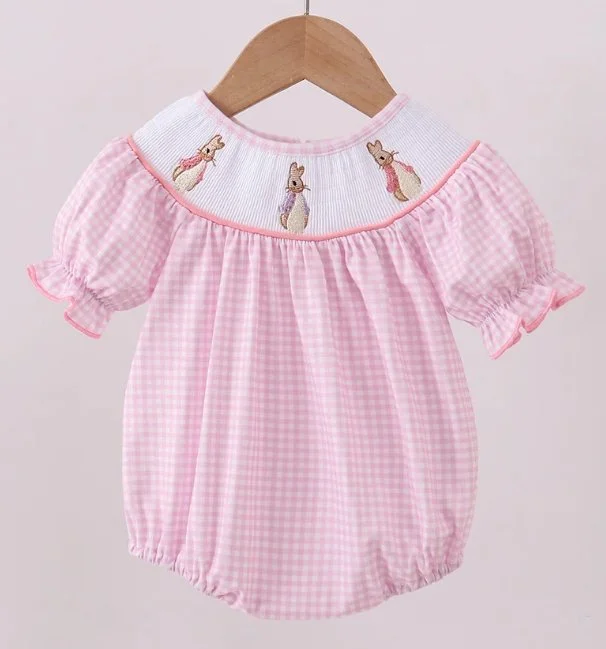 Pink Bunny Embroidered Bubble