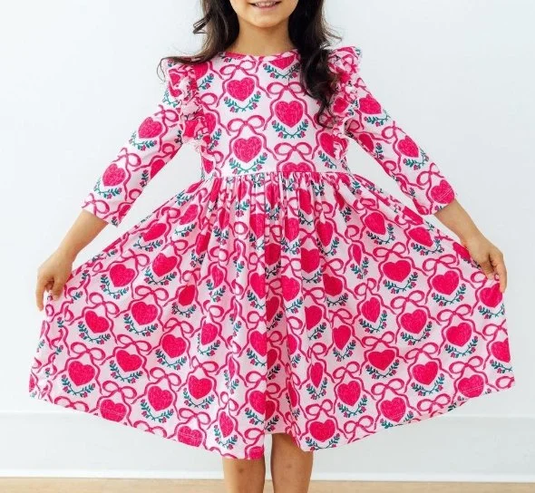 Fluttering Hearts Twirl Dress