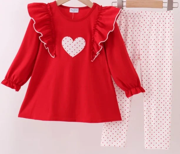 Polka Dot Heart Pant Set