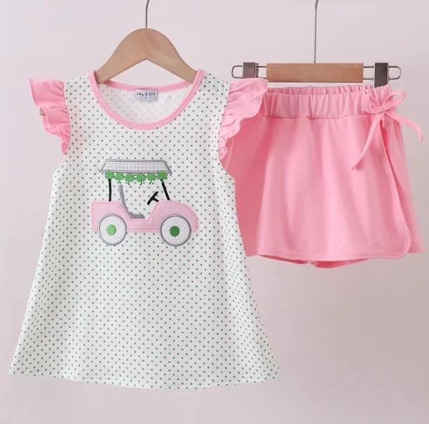 Pink Clover Golf Cart Set