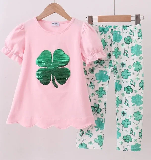 Pink Clover Glitter Pant