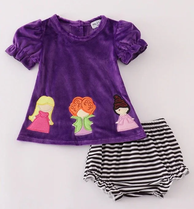 Purple Velvet Witch Bloomer Set