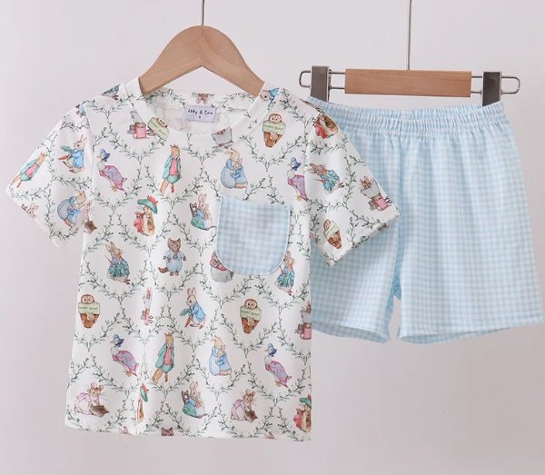 Blue Bunny Print Set