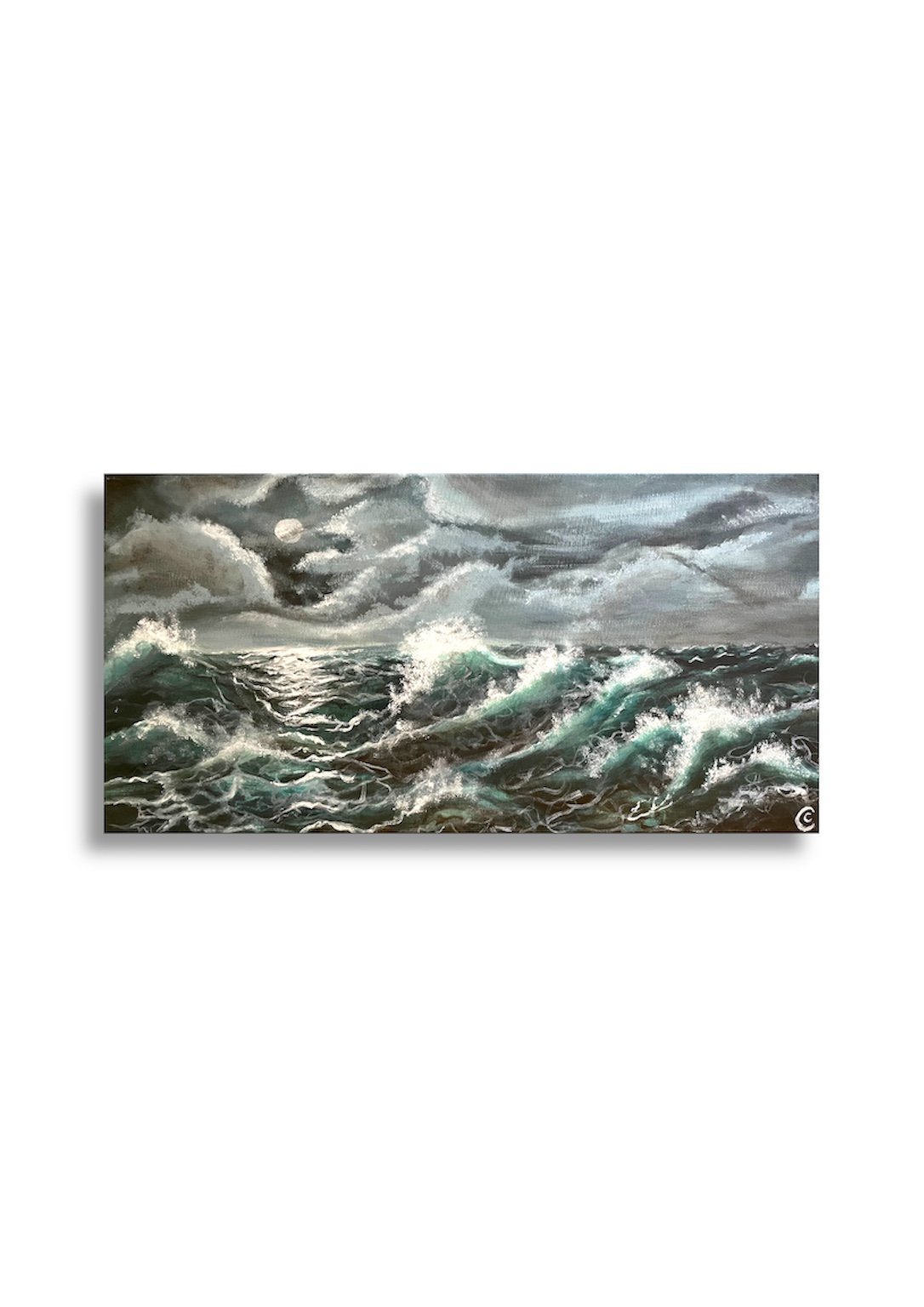 "Before the Storm I.", Acrylic Paint on Canvas, 12"x24", 2019.