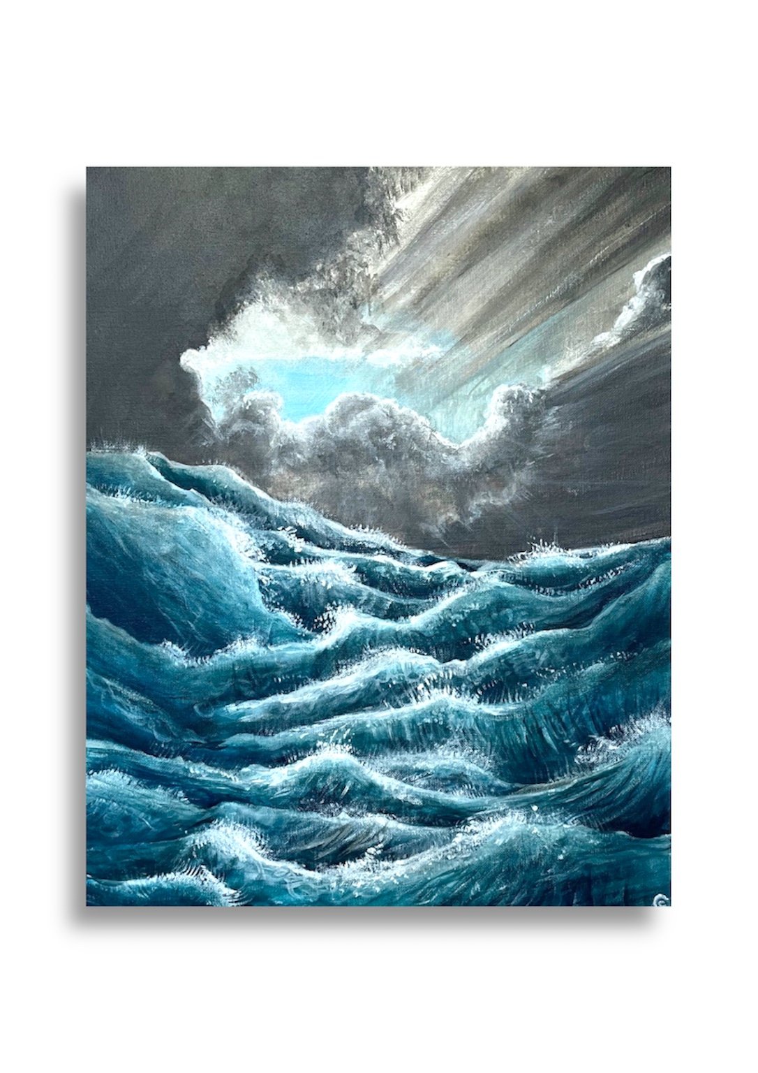 "Adrift", Acrylic Paint on Canvas, 16"x20", 2020.