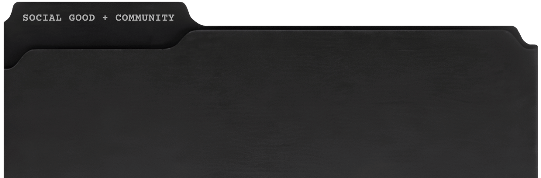 Social Good and Community Category Button in shape of folder.