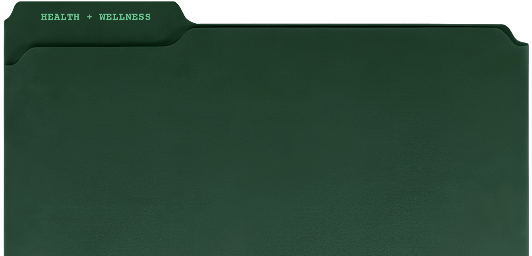 Health and Wellness Category Button in shape of folder.