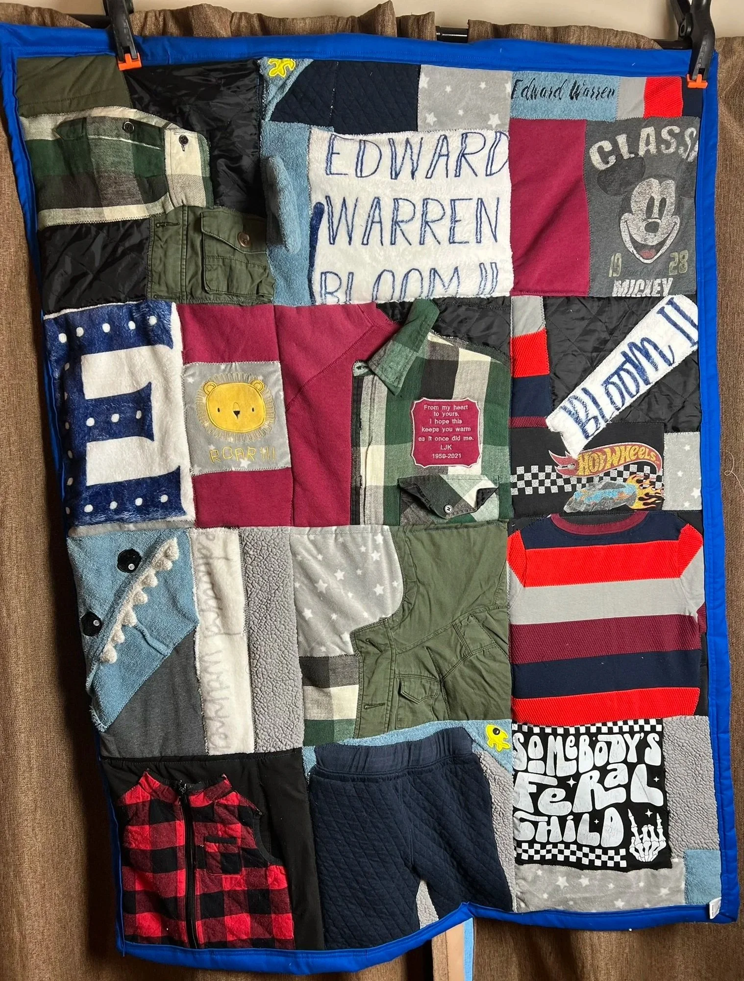 Quilt made from children's clothes