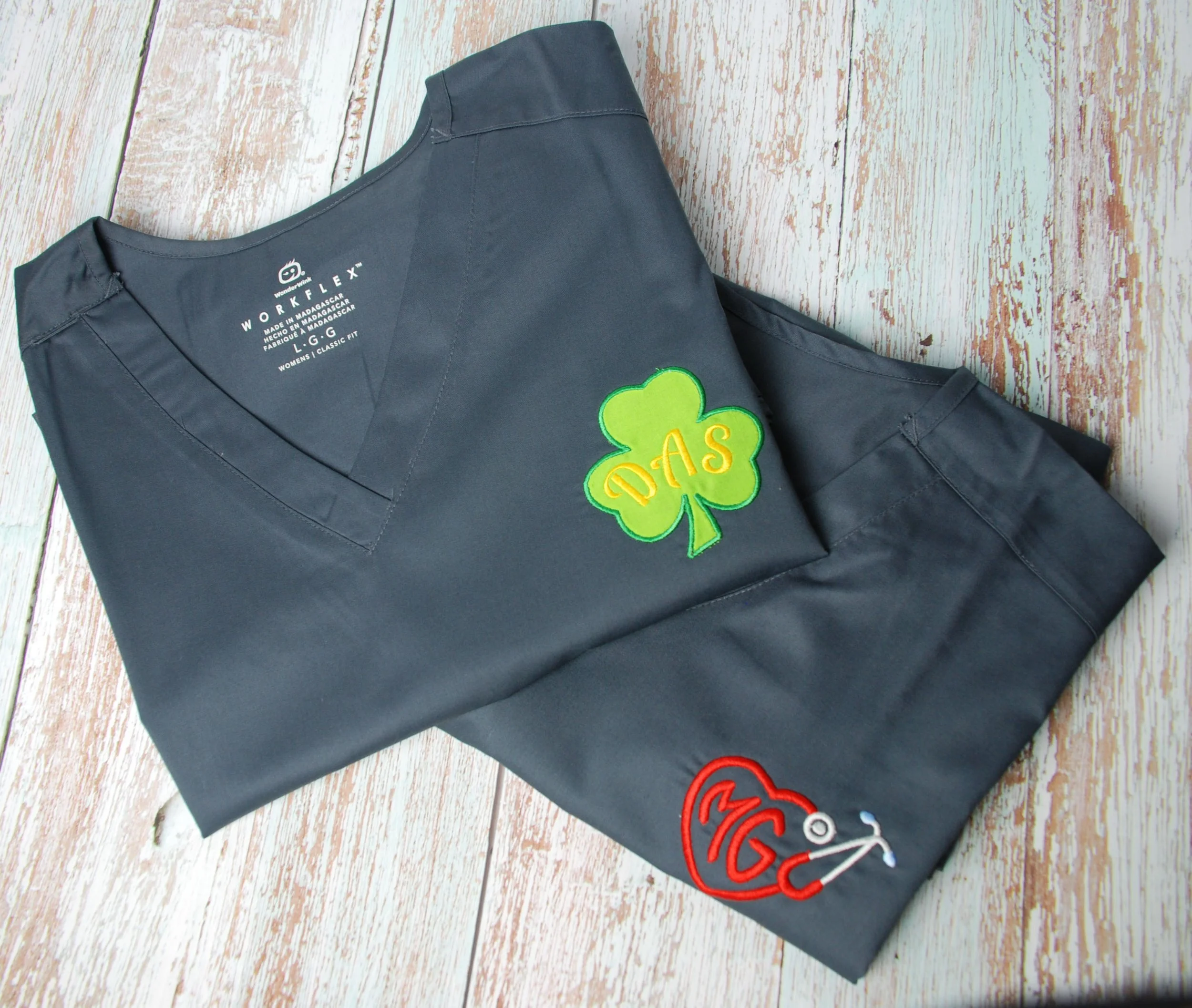 Embroidered Personalized Monogramed Scrub Tops