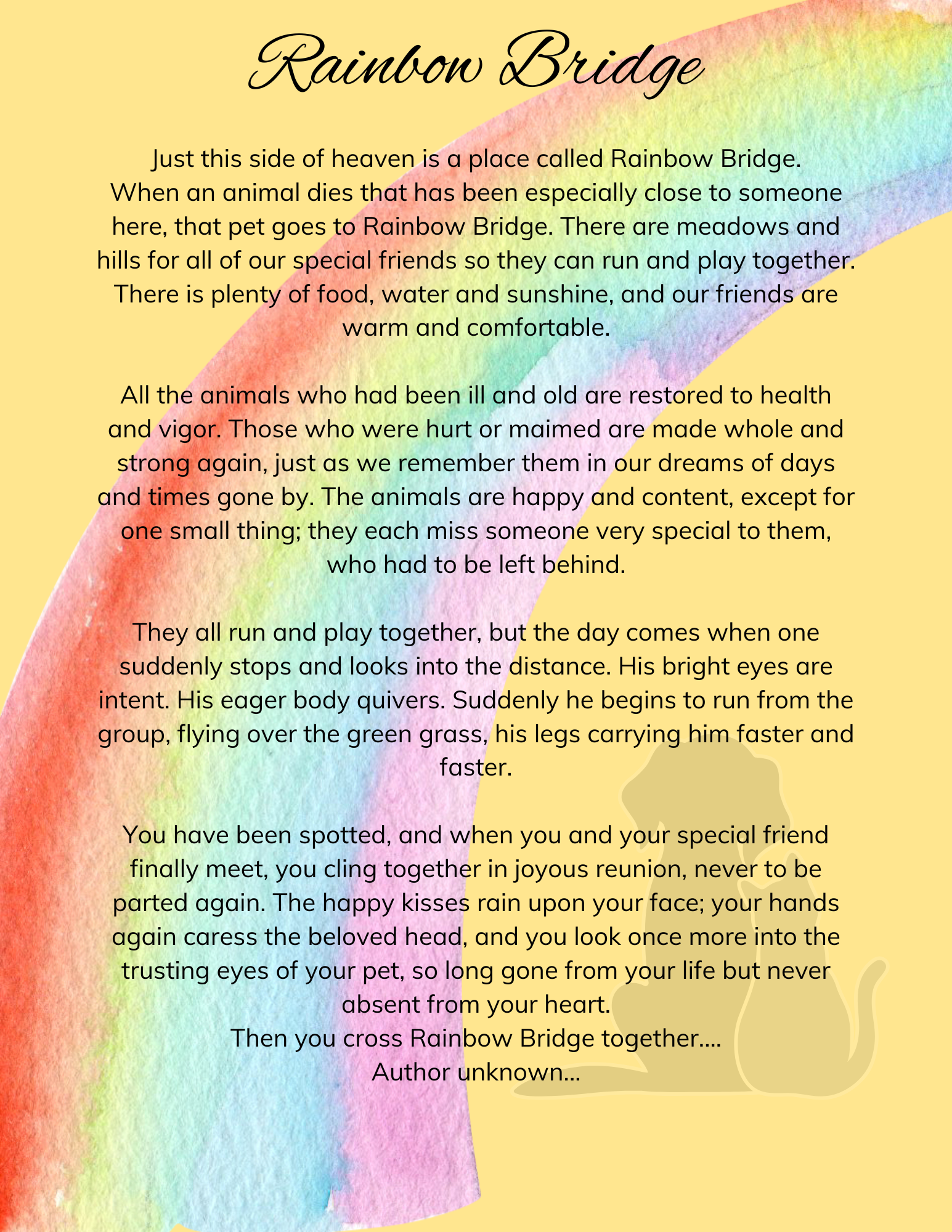 National Rainbow Bridge Remembrance Day