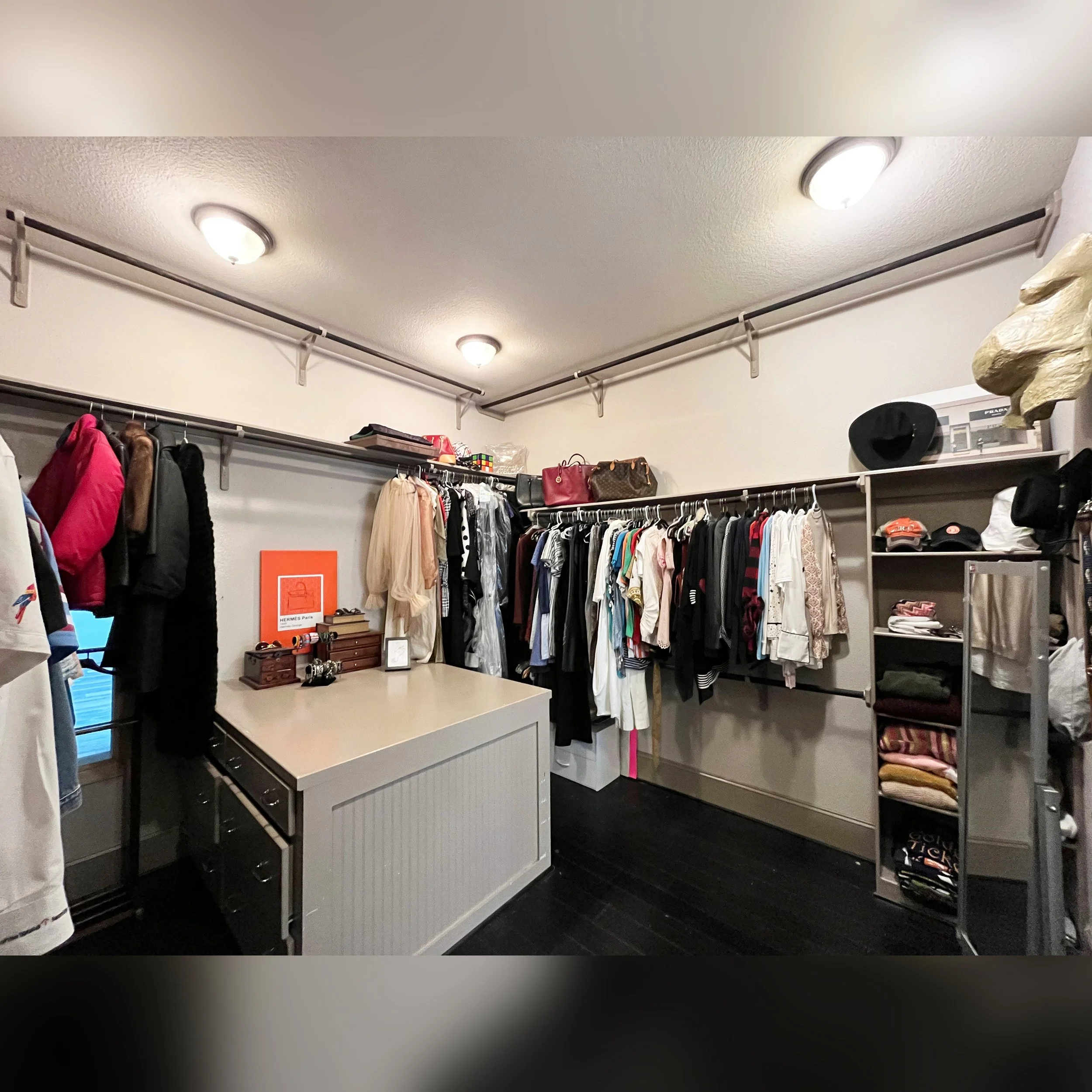 Creating zones in your closet allows all items to have a home and be easily found. 