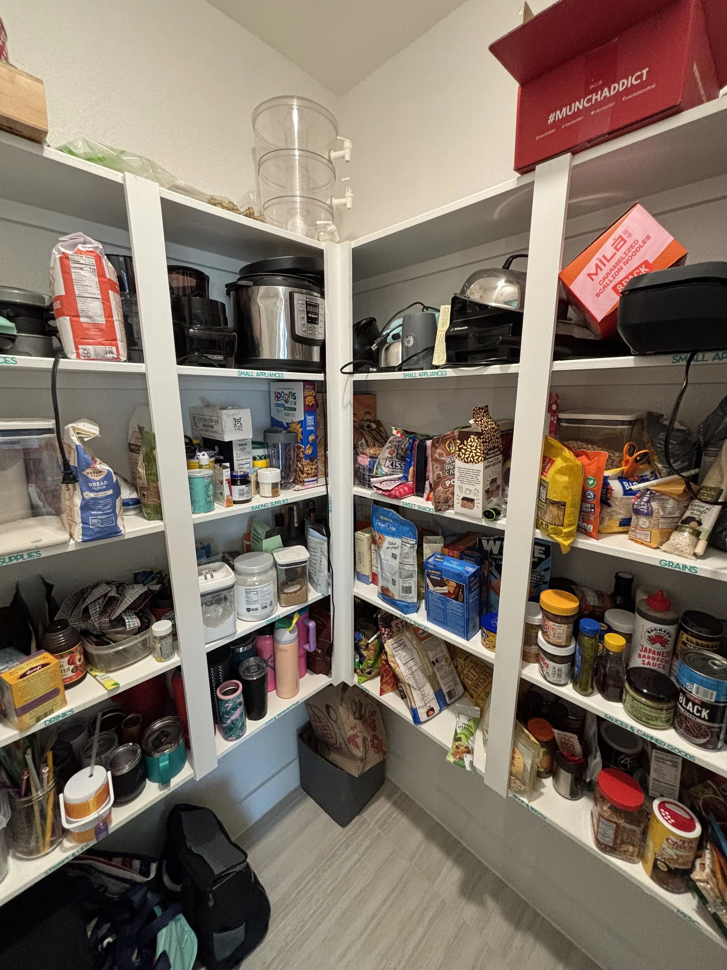pantry organization and design should be thought out based on how you use the space. having an organized pantry makes prepping meals so much easier. having an organized pantry allows everyone to know where things belong. no more wasting money because