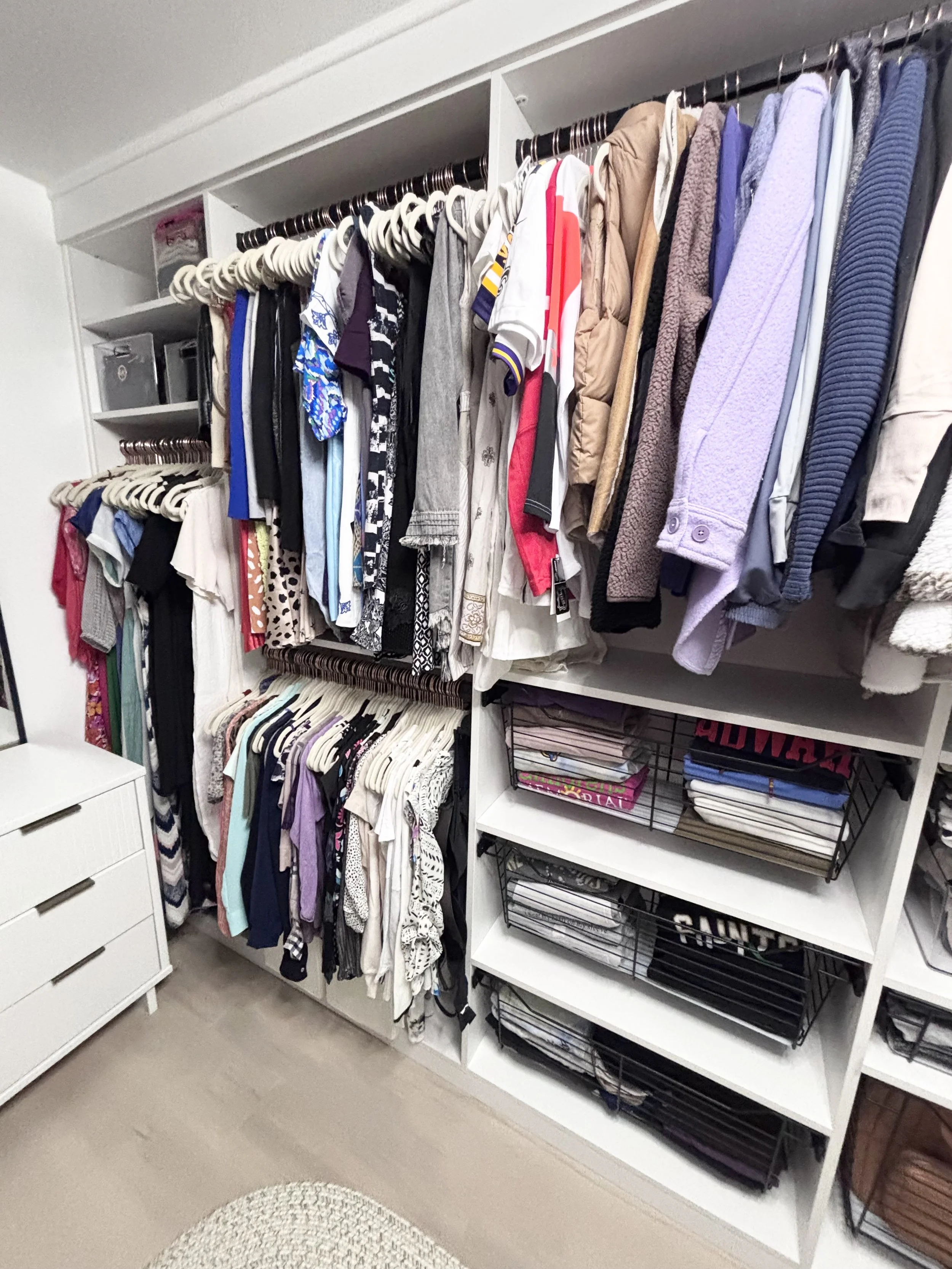 Bedroom closets can really set the tone for your day. Organized closets add time back into your day instead of rummaging for a lost shoe or pants. Organized closets also allow you to wear more of your wardrobe then when clothing is stuffed in a corne