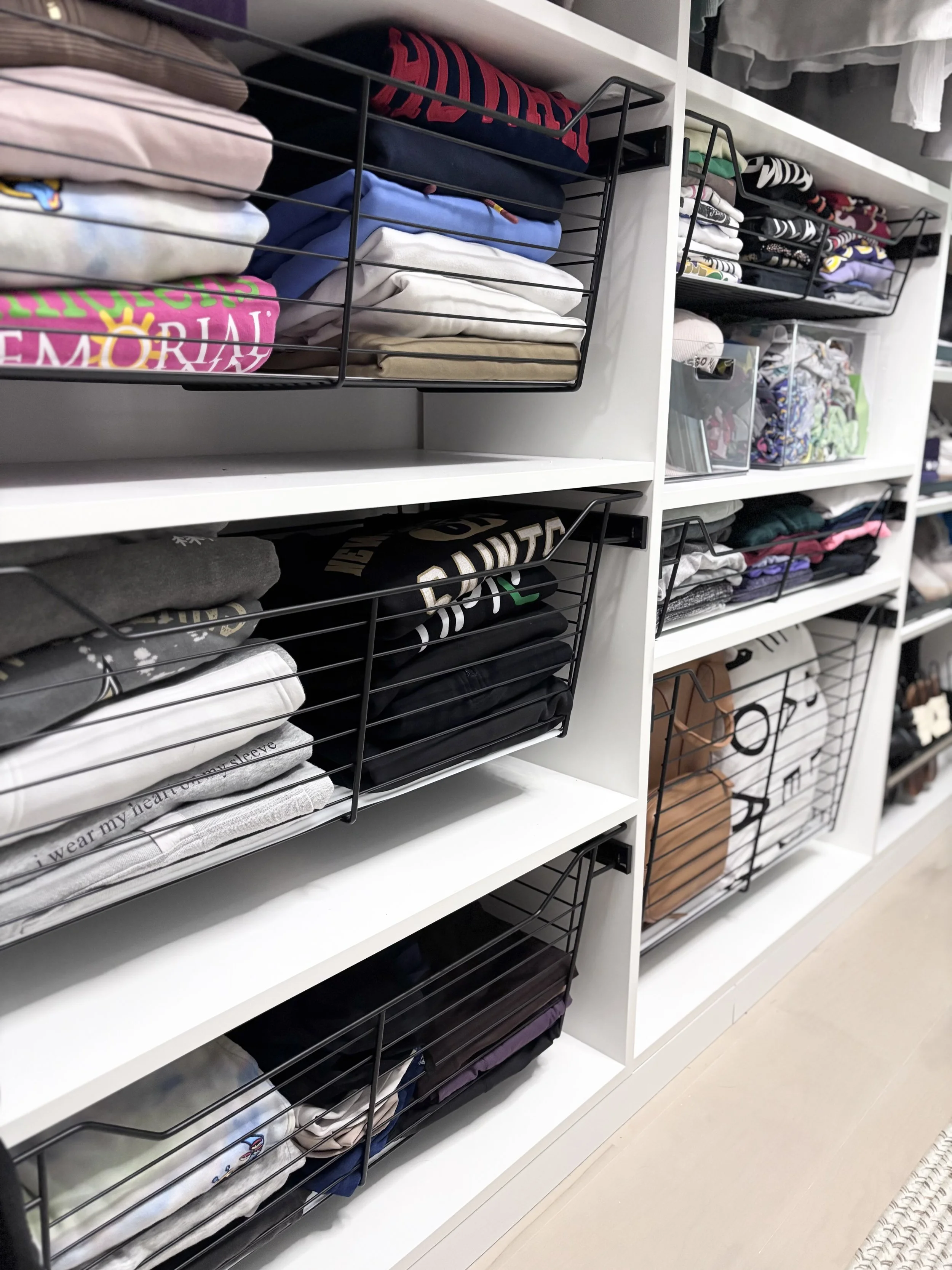 Bedroom closets can really set the tone for your day. Organized closets add time back into your day instead of rummaging for a lost shoe or pants. Organized closets also allow you to wear more of your wardrobe then when clothing is stuffed in a corne