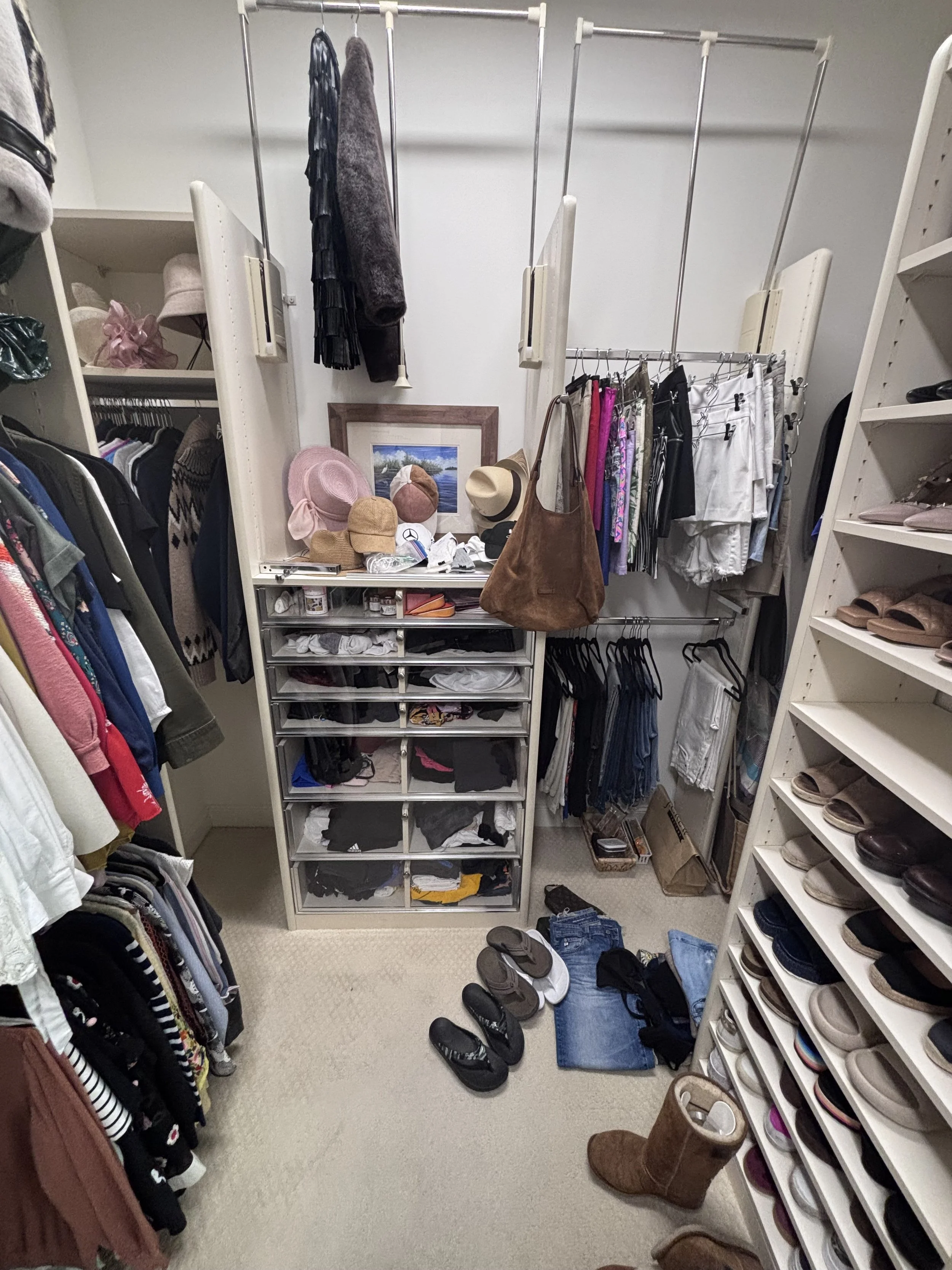 We can help enhance the already amazing closet you have! Organized closets add time back into your day instead of rummaging for a lost shoe or pants. Organized closets also allow you to wear more of your wardrobe then when clothing is stuffed in a co