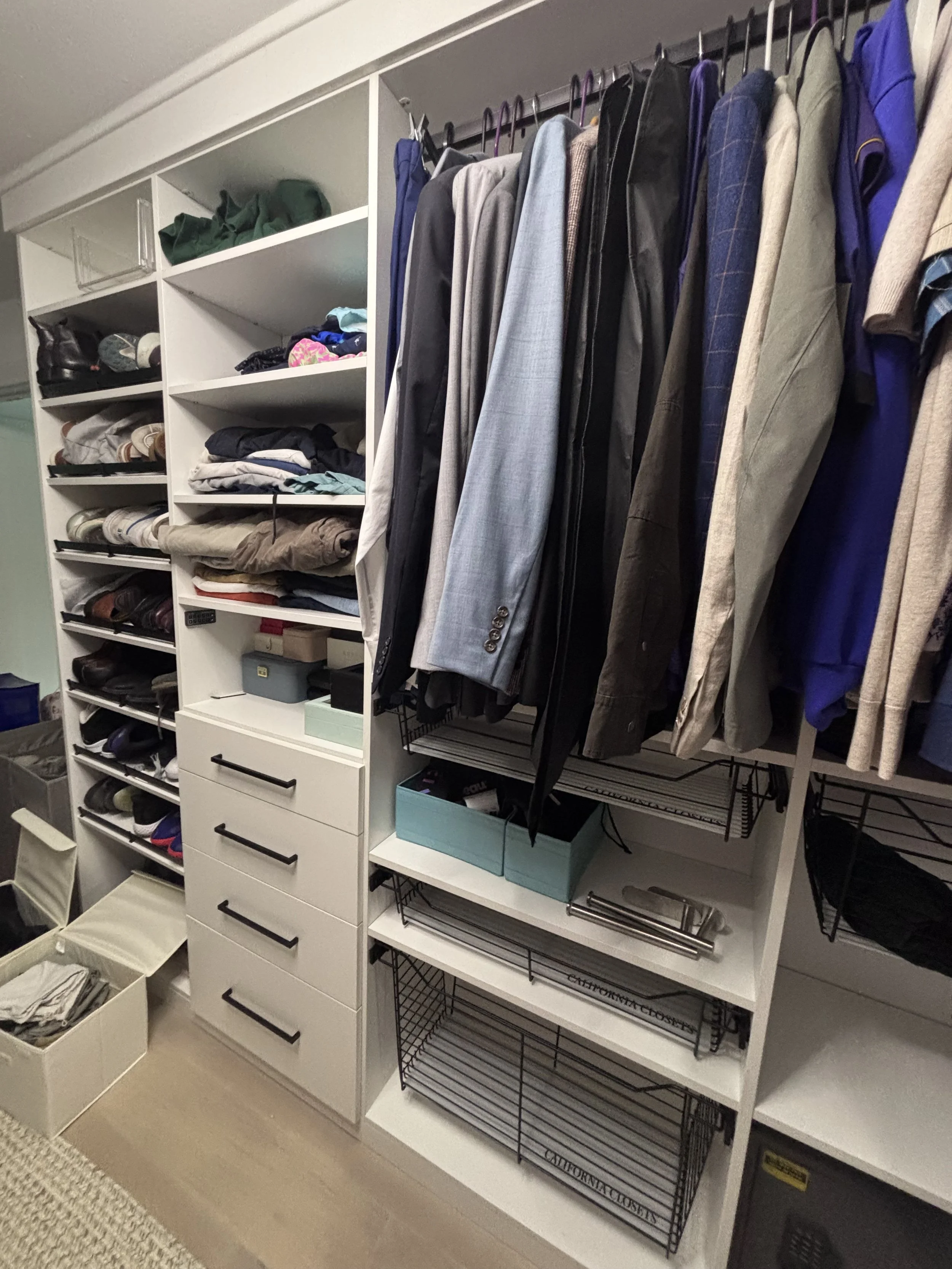 Bedroom closets can really set the tone for your day. Organized closets add time back into your day instead of rummaging for a lost shoe or pants. Organized closets also allow you to wear more of your wardrobe then when clothing is stuffed in a corne