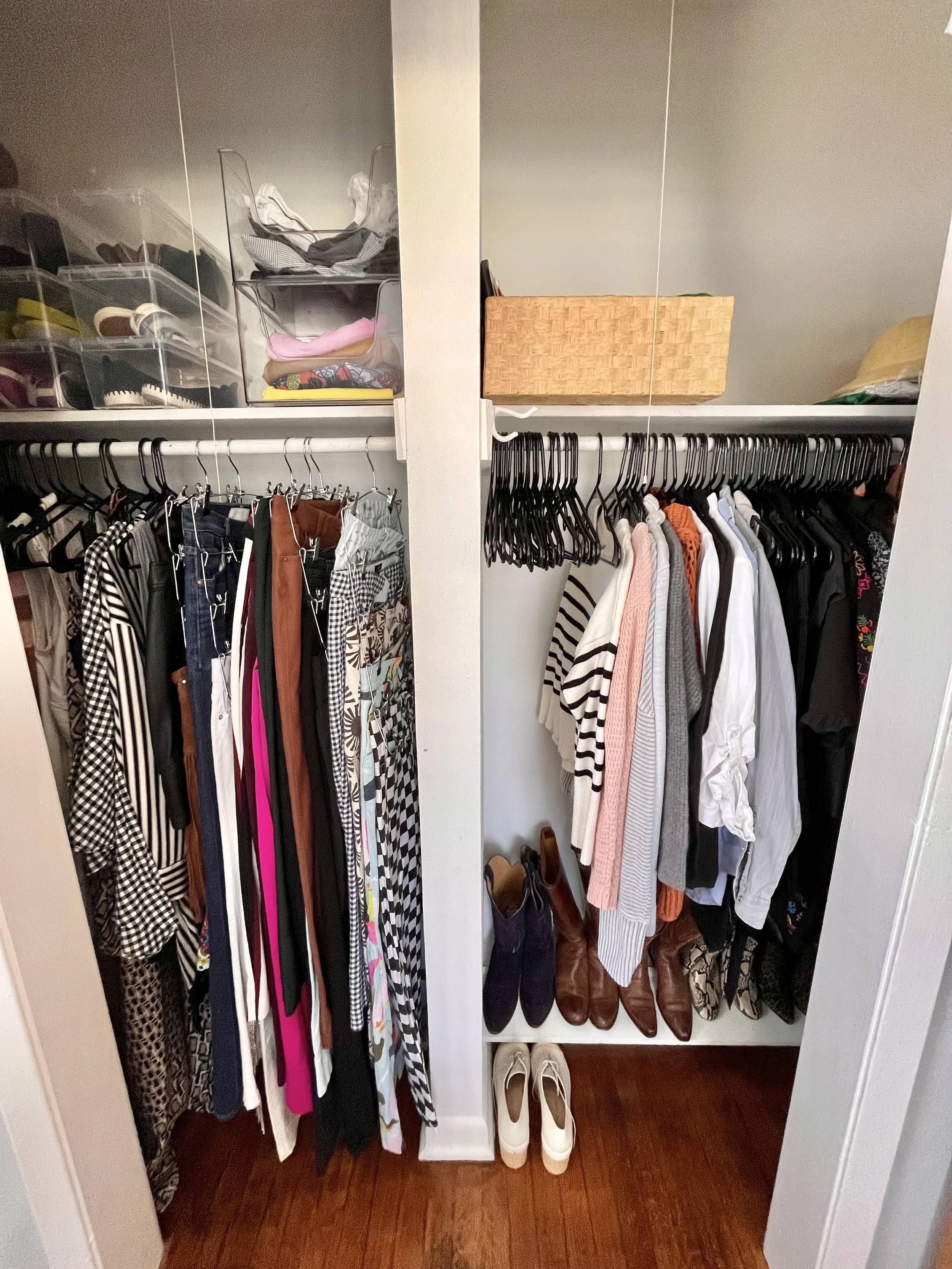 No matter the size of the closet, organizing products can change how a closet functions. Bedroom closets can really set the tone for your day. Organized closets add time back into your day instead of rummaging for a lost shoe or pants. Organized clos
