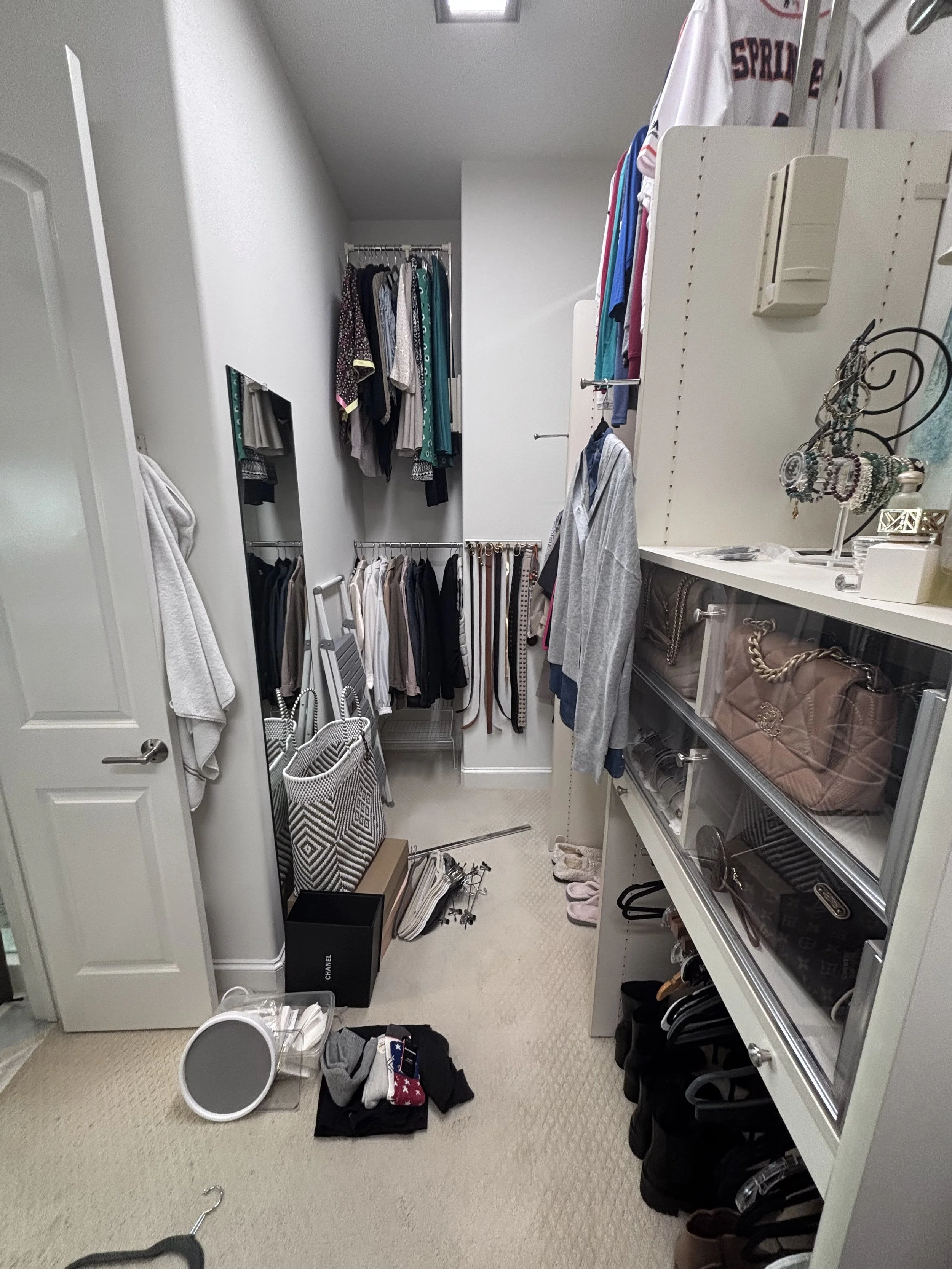 We can help enhance the already amazing closet you have! Organized closets add time back into your day instead of rummaging for a lost shoe or pants. Organized closets also allow you to wear more of your wardrobe then when clothing is stuffed in a co