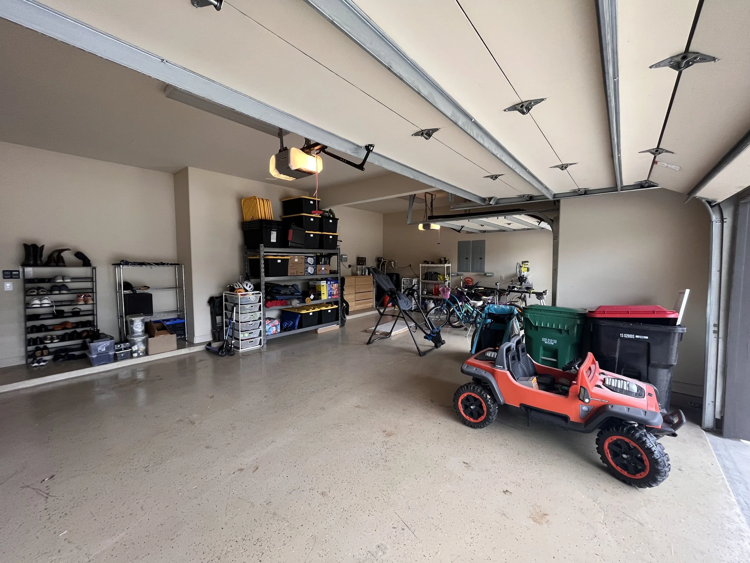 Garage organization and declutter creates an immense amount of usable space for this 3 car garage. There are now systems in place to allow for maximum organization in this garage. 