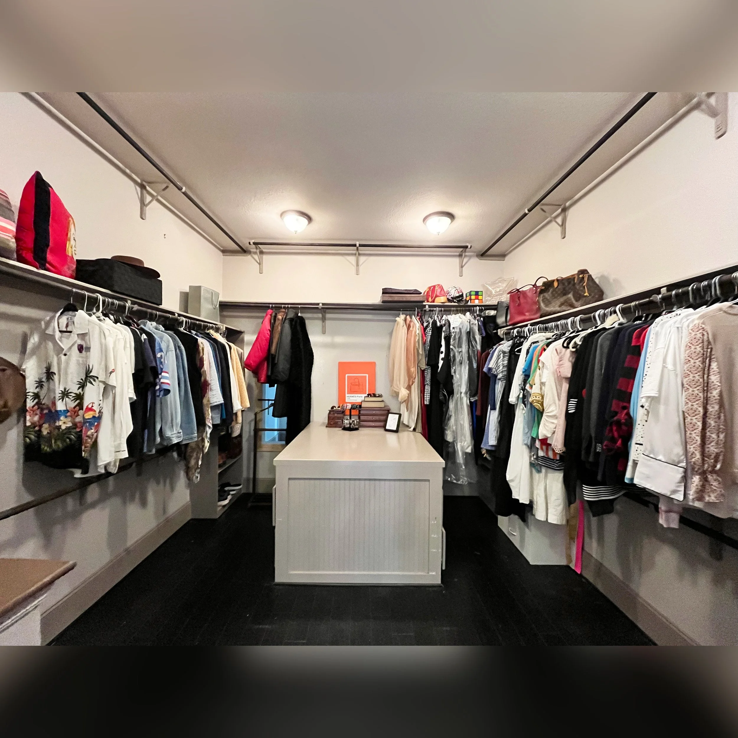 Declutter your closet to more efficiently used your closet space.