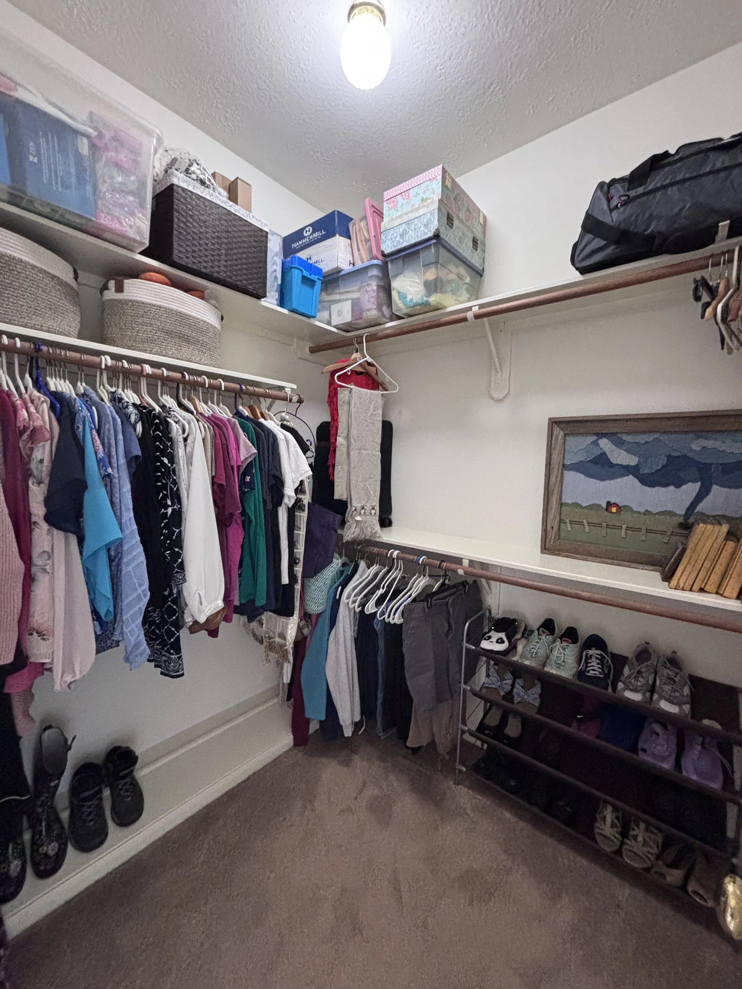 Bedroom closets can really set the tone for your day. Organized closets add time back into your day instead of rummaging for a lost shoe or pants. Organized closets also allow you to wear more of your wardrobe then when clothing is stuffed in a corne