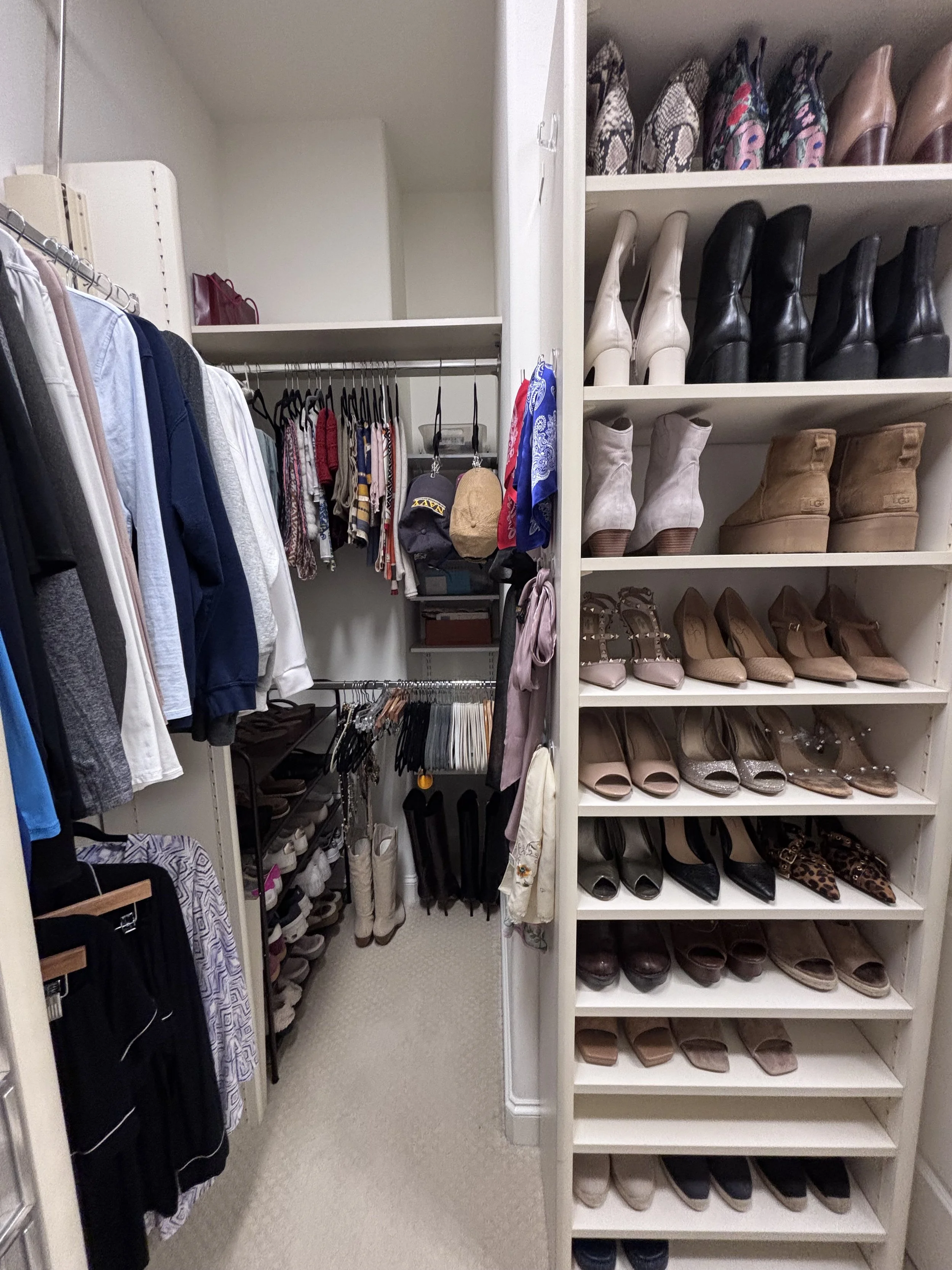 We can help enhance the already amazing closet you have! Organized closets add time back into your day instead of rummaging for a lost shoe or pants. Organized closets also allow you to wear more of your wardrobe then when clothing is stuffed in a co