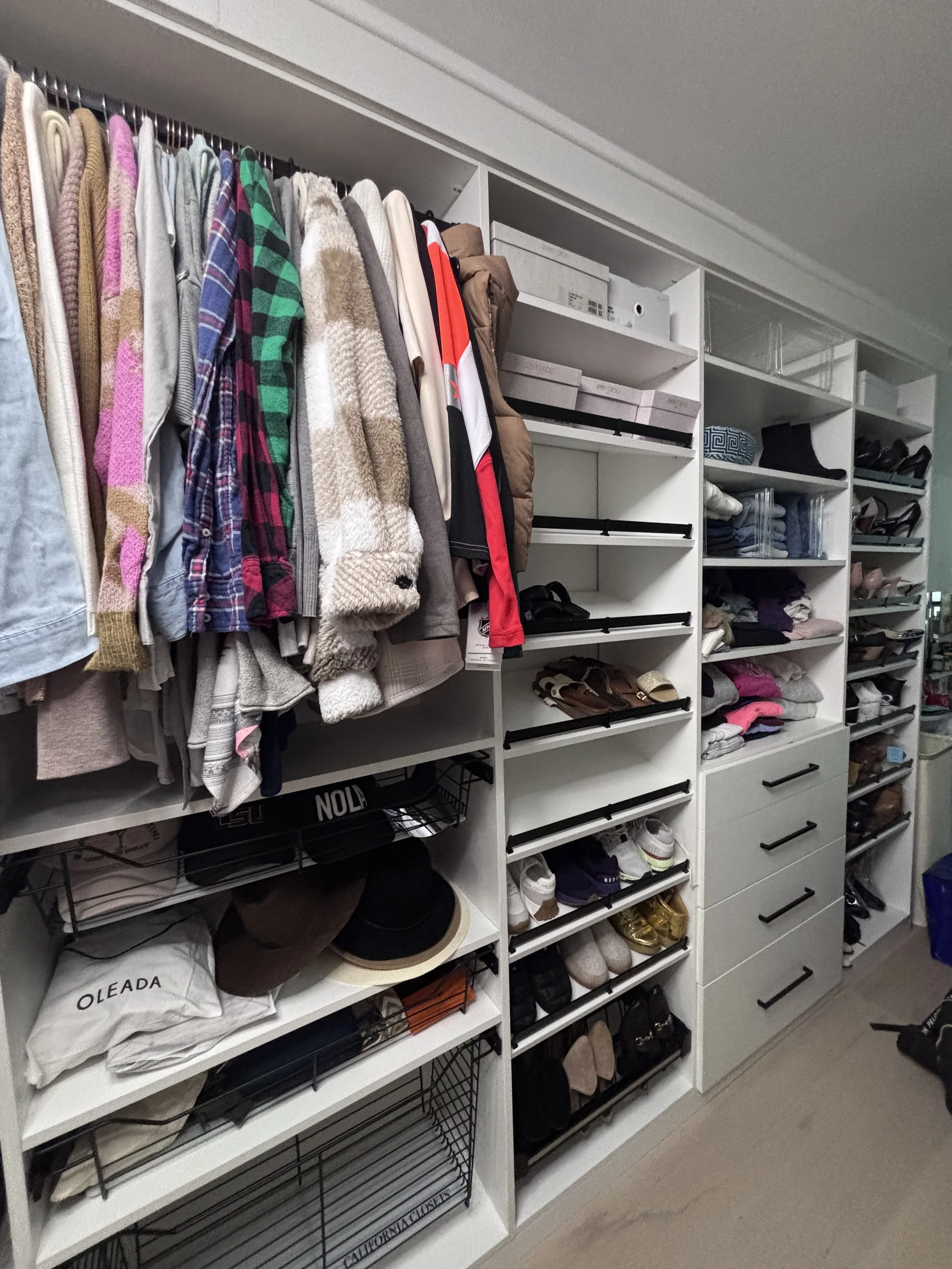 Bedroom closets can really set the tone for your day. Organized closets add time back into your day instead of rummaging for a lost shoe or pants. Organized closets also allow you to wear more of your wardrobe then when clothing is stuffed in a corne
