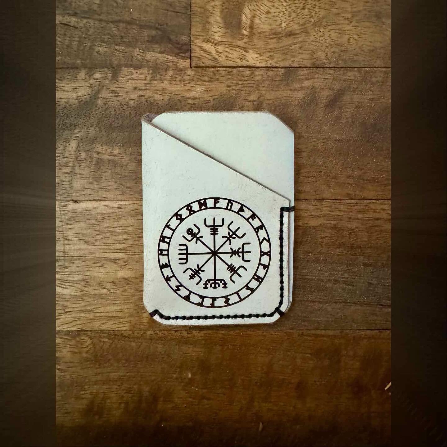 Custom engraved ghost leather wallet #nybergmade #frontpocketwallet #leatherwallet #edc