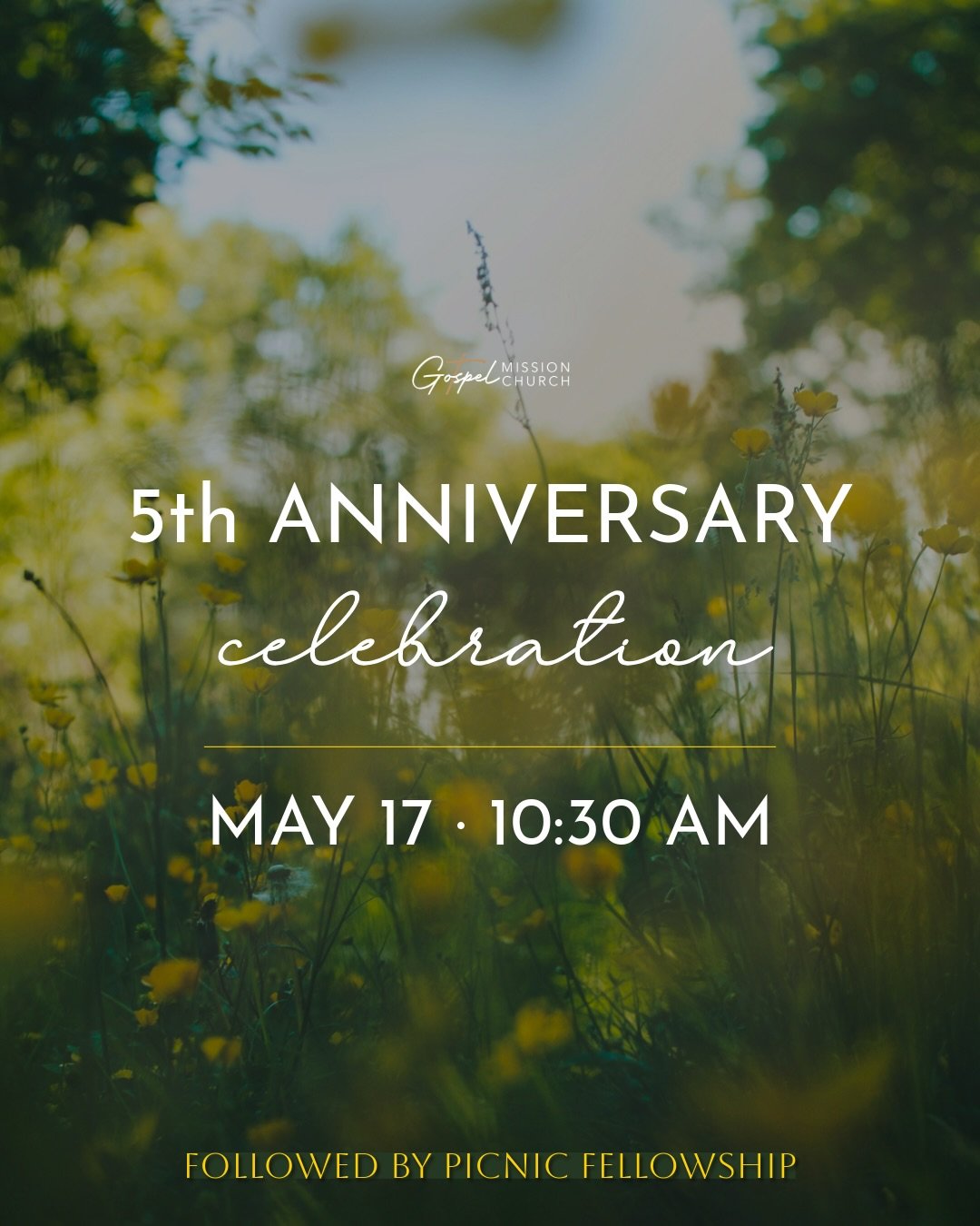 ✨💒✝️5️⃣🙏💕Celebrating five years of God&rsquo;s grace, faithfulness, and goodness over our church. Please stay for a celebratory picnic after the service! 
.
.
EM has volunteered to bless the church by preparing and serving the food. Please conside
