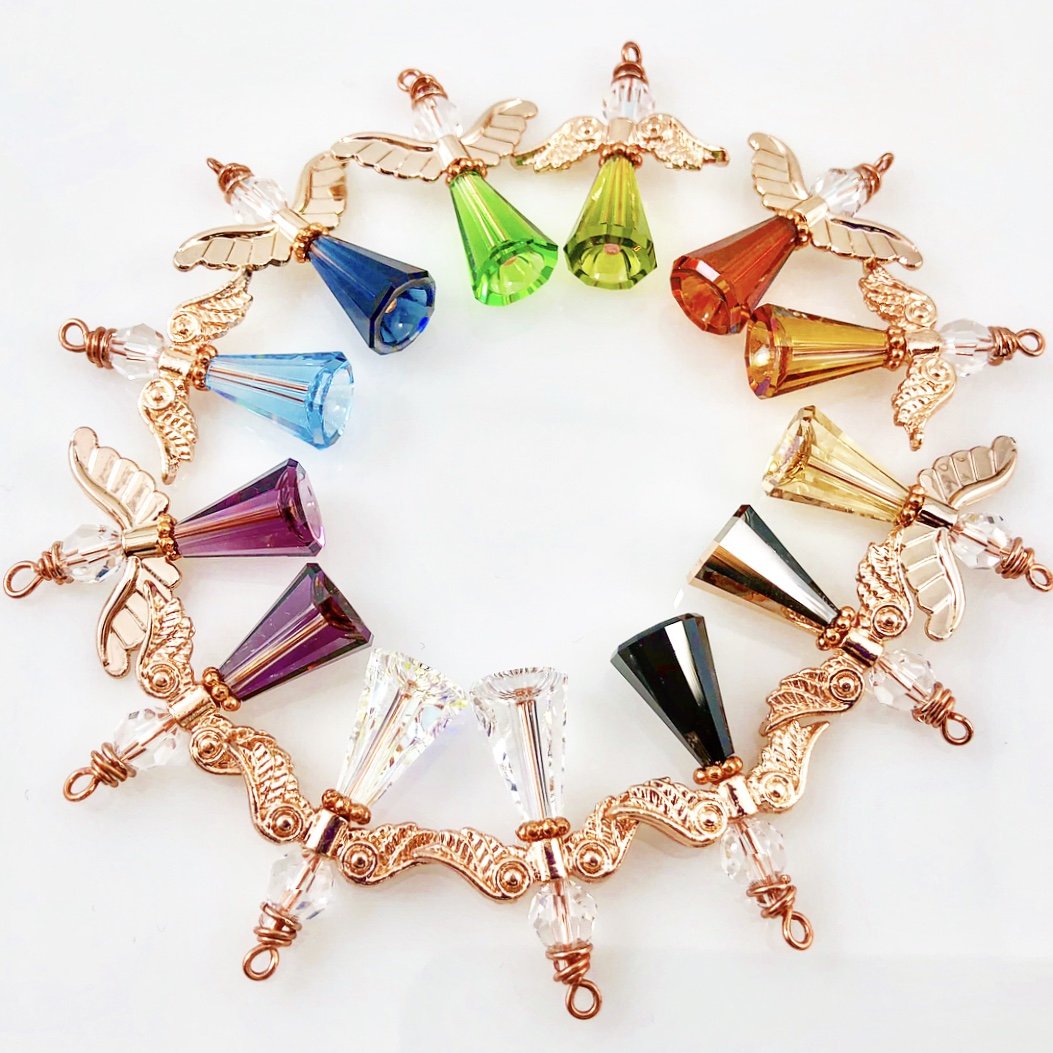 Angels with rose gold wings