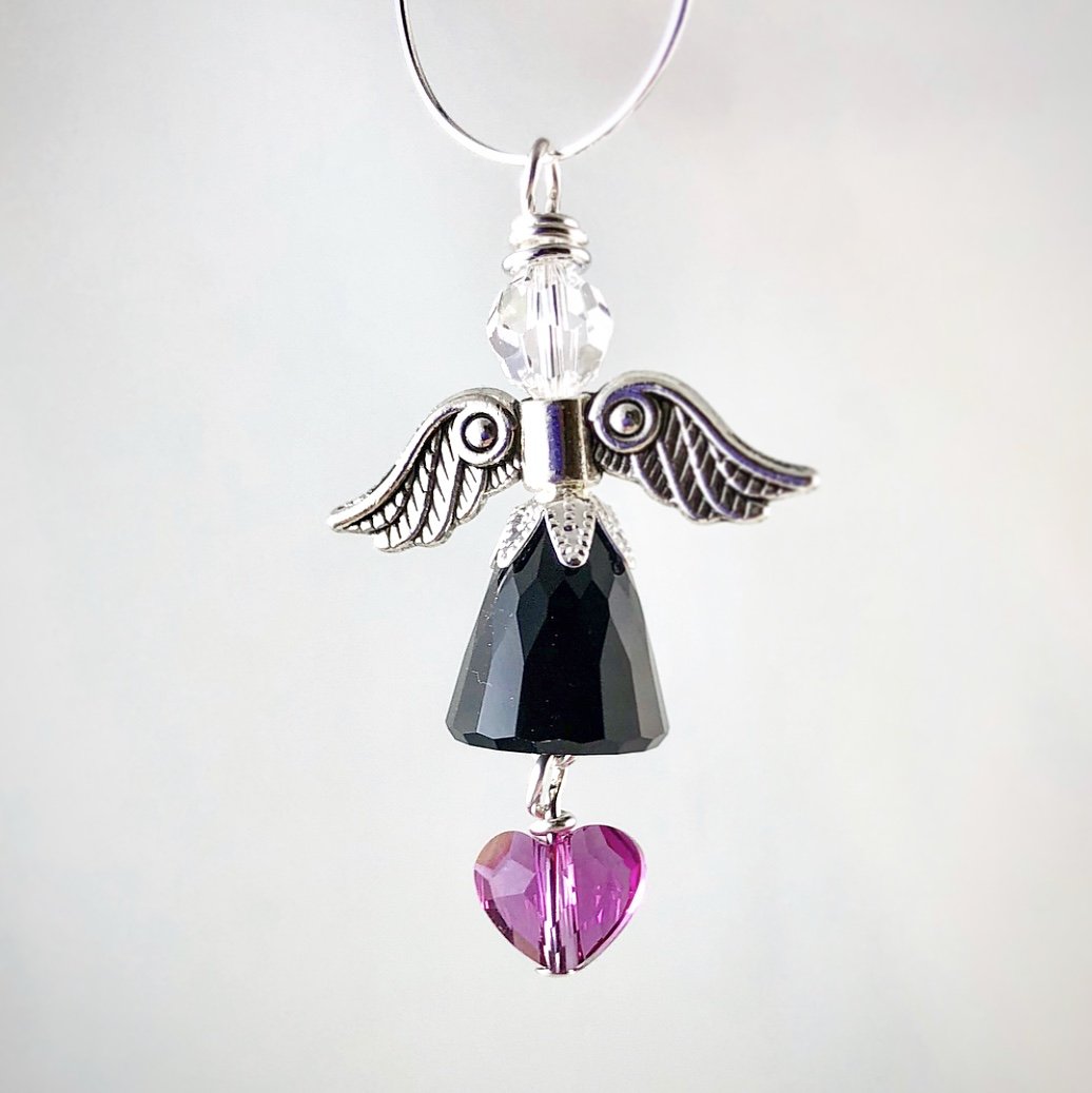 Special request angel (black with pink heart)