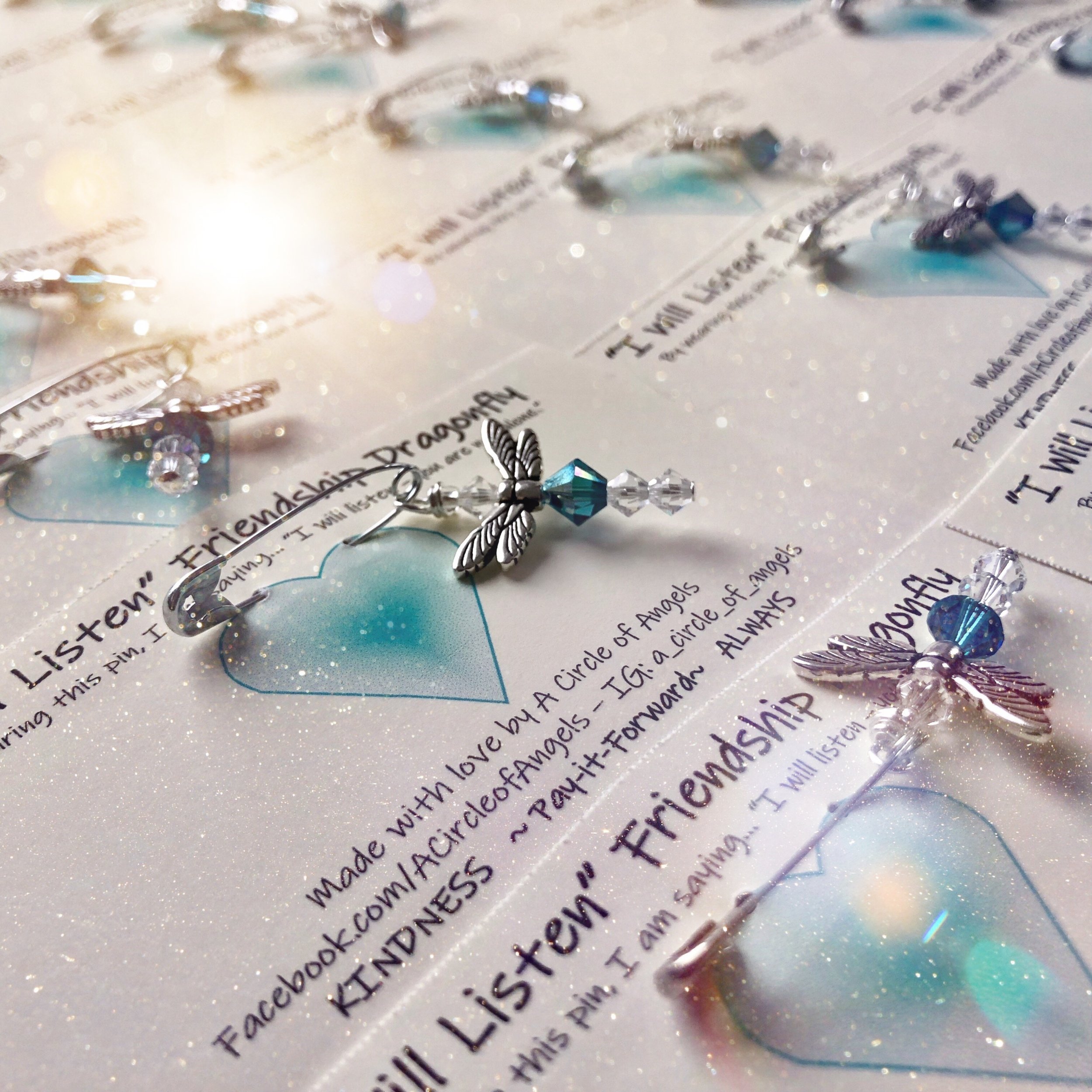 "I Will Listen" Friendship Dragonfly pins