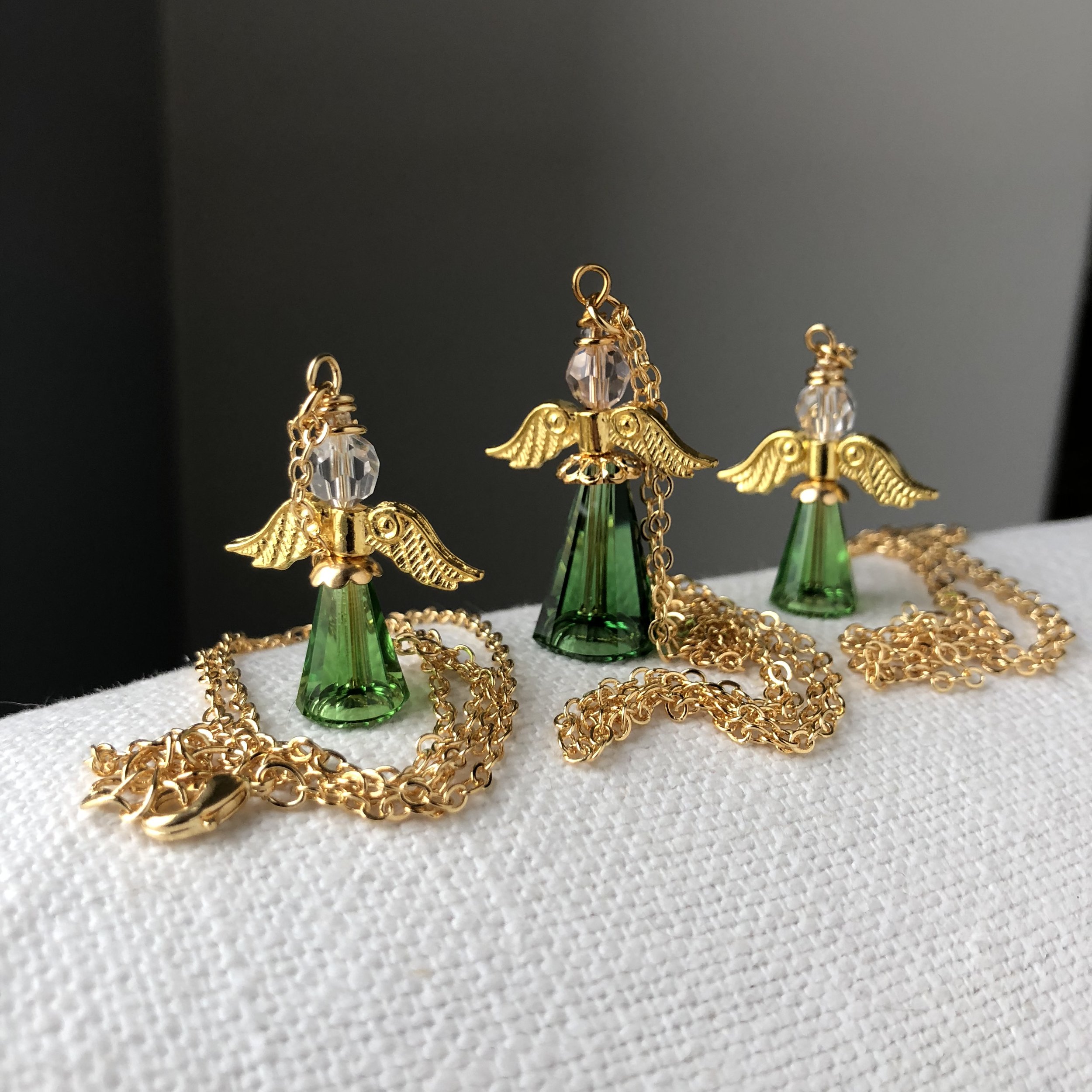 Green angel necklaces