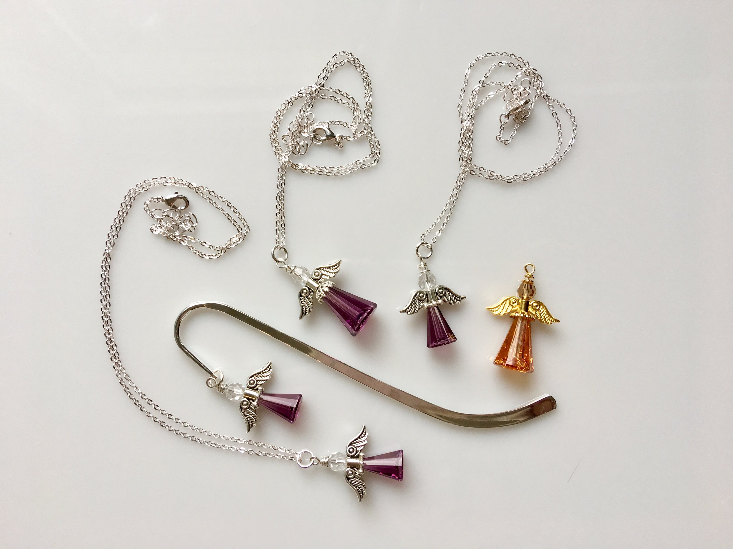Assorted angel necklaces and bookmark (teacher's gifts)